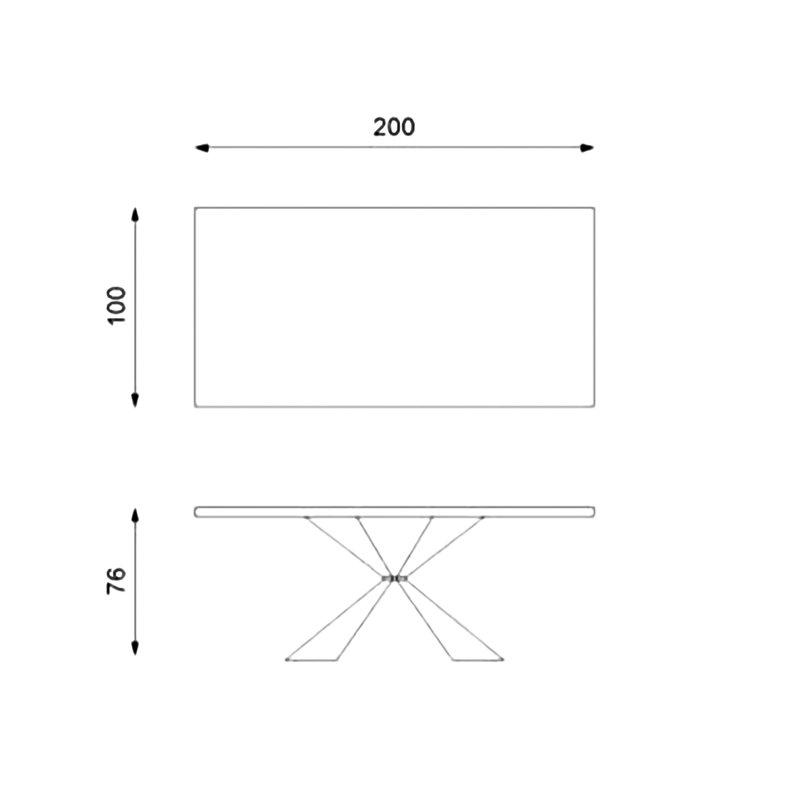 Tavolo allungabile "Nilo" piano in legno gambe in metallo cm 200/300x100 76h