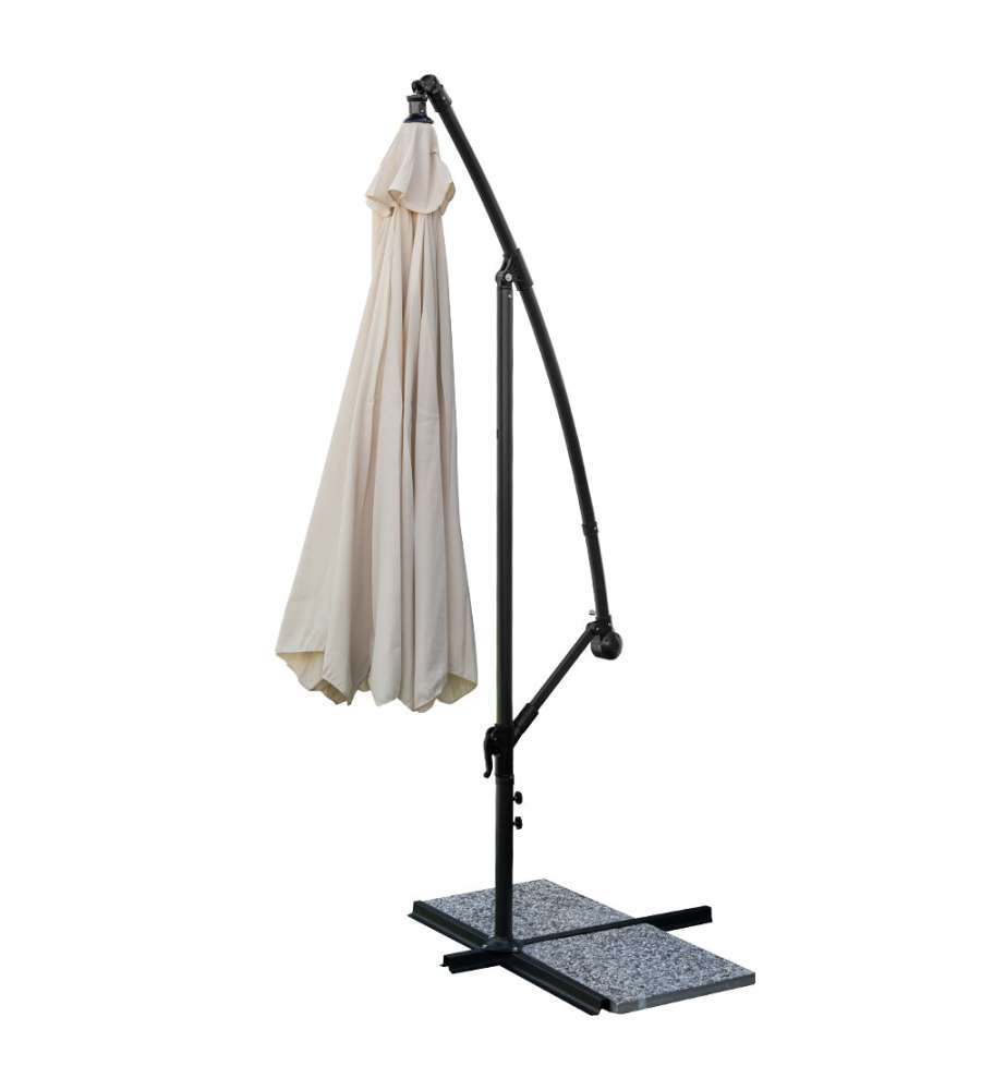 Ombrellone tondo in acciaio "Six" decentrato a braccio da giardino mt 3x3 3h