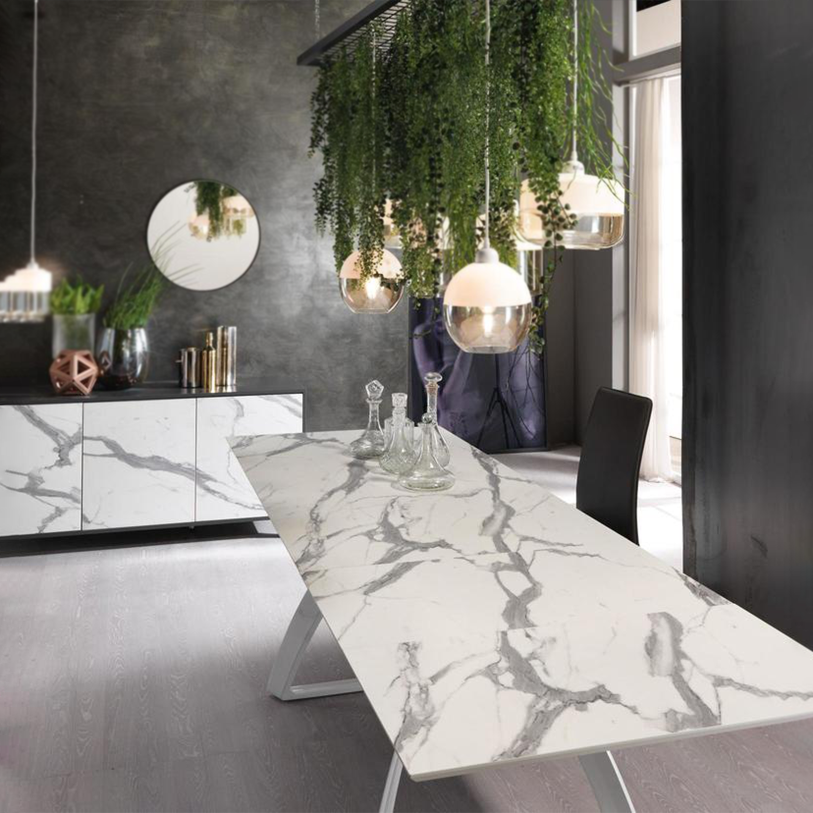 Tavolo allungabile "Hugo" piano in HPL gambe in alluminio 10 posti cm 270x90 76h