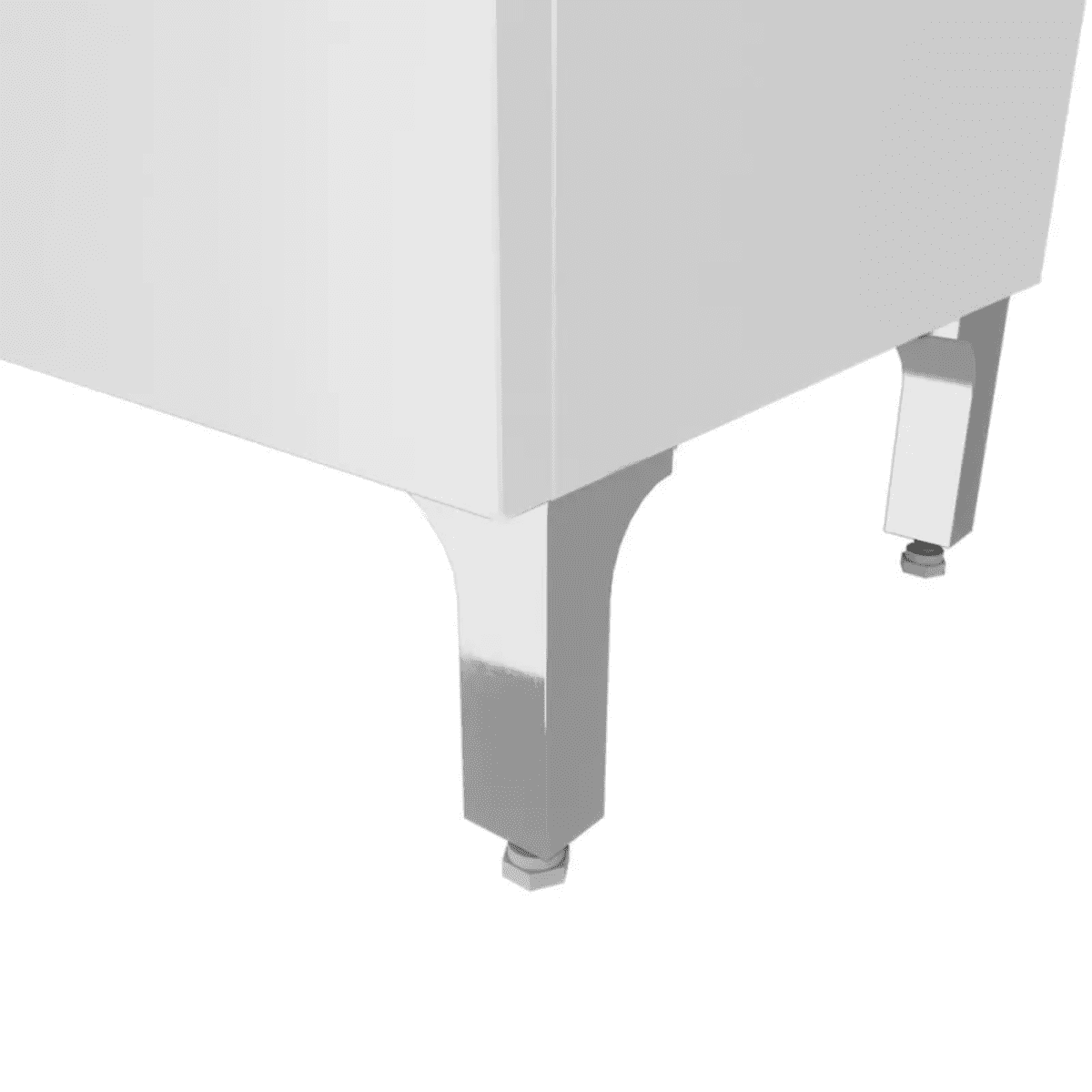 Mobili bagno "Kiro" in nobilitato con finitura bianco lucido , lavabo in ceramica da incasso e specchio - MondoViro