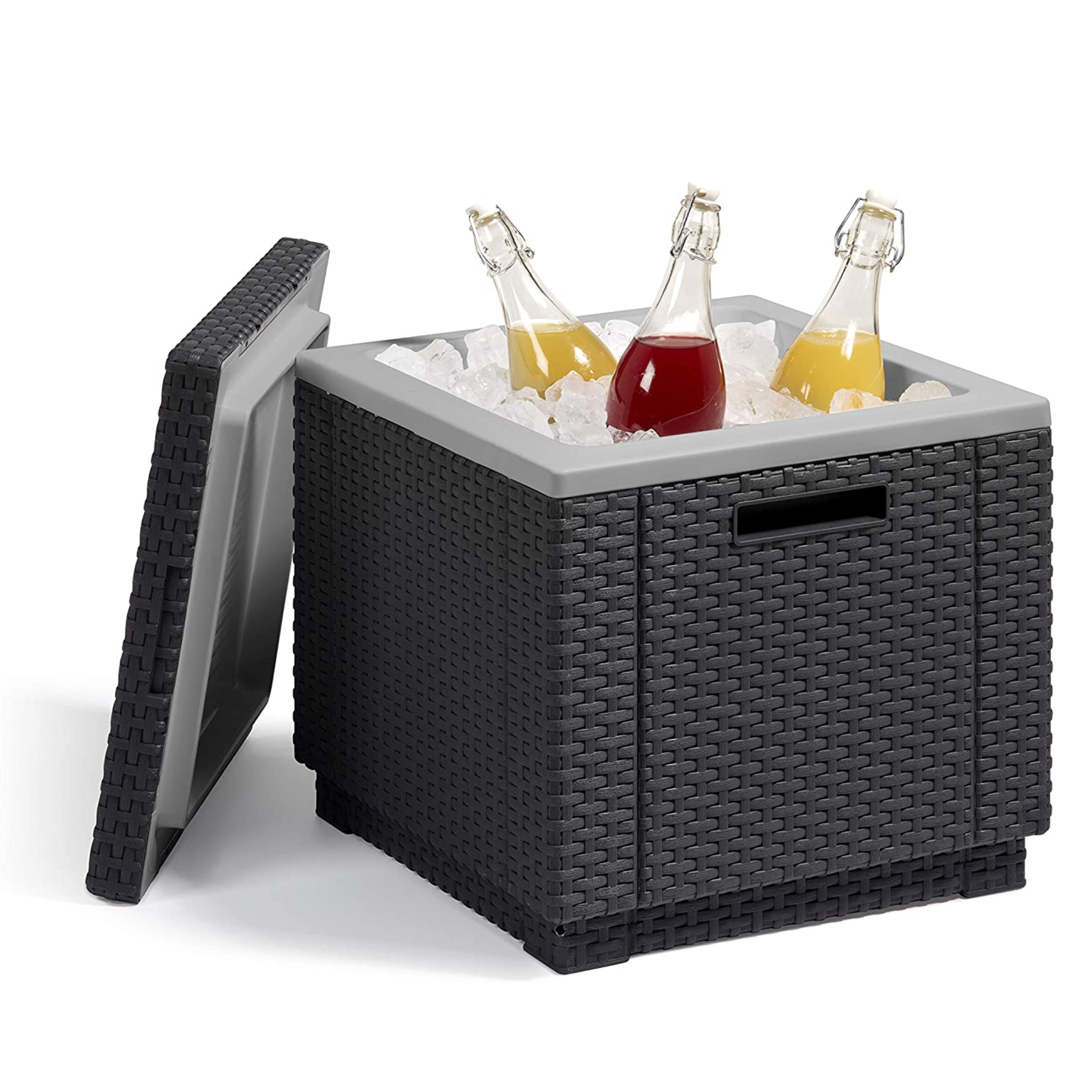 Tavolino porta ghiaccio "Alaska" da esterno in resina cm 42x42 41h