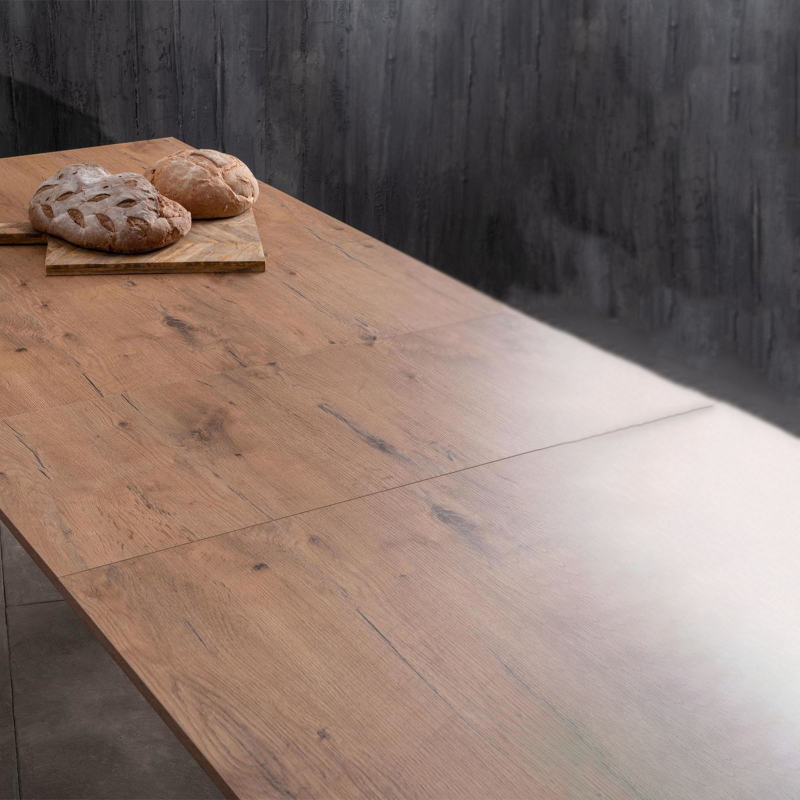 Tavolo allungabile "Blanche" piano melaminico gambe in metallo cm 130/290x80 76h