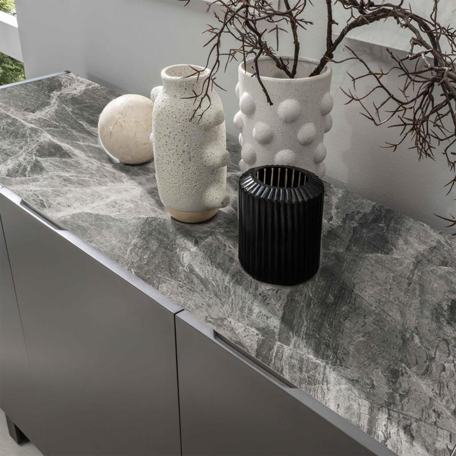 Madia da soggiorno "Adrien" piano in ceramica 3 ante cm 150x45 85h