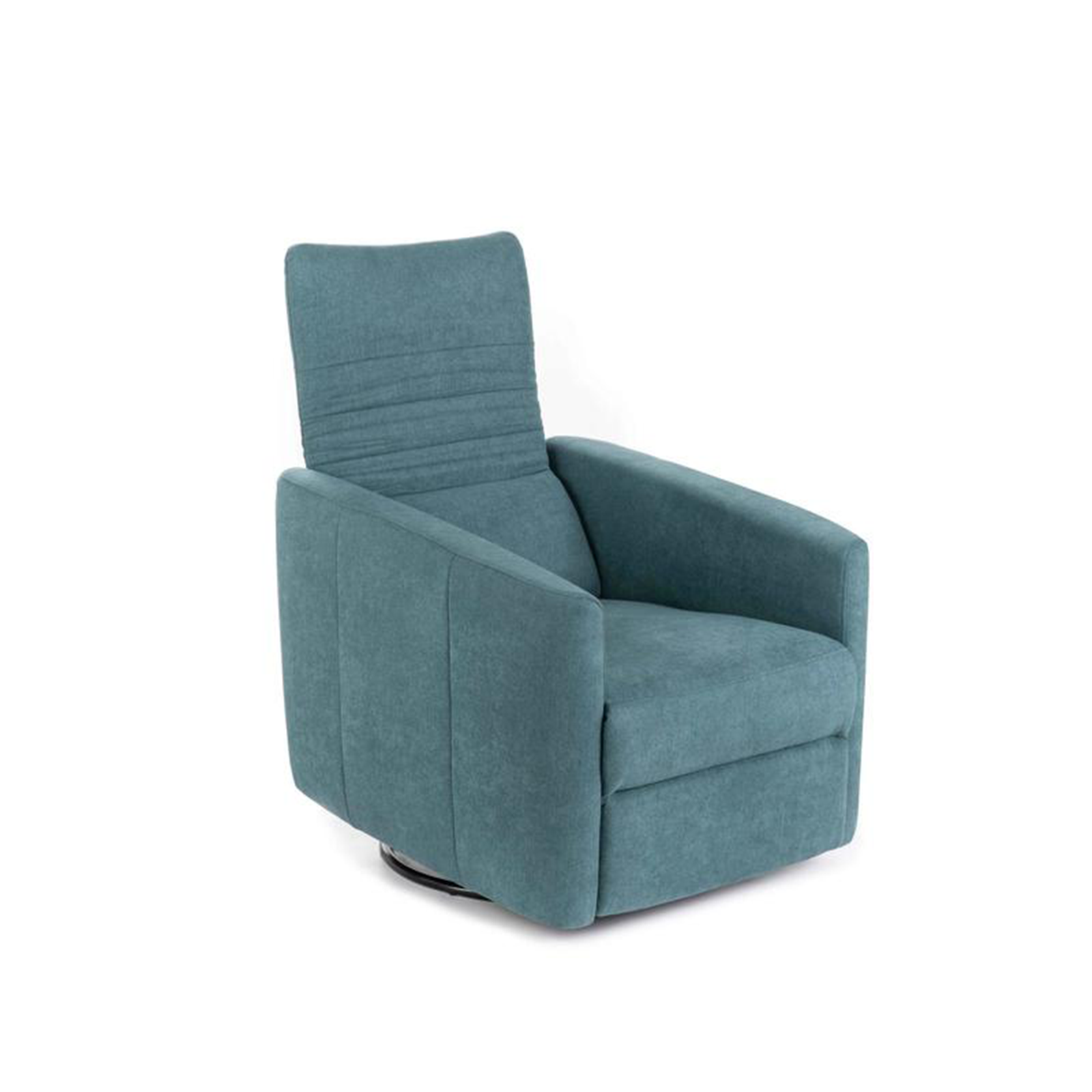 Poltrona reclinabile "Rose" girevole moderna in tessuto base cromata cm 70x85 69h