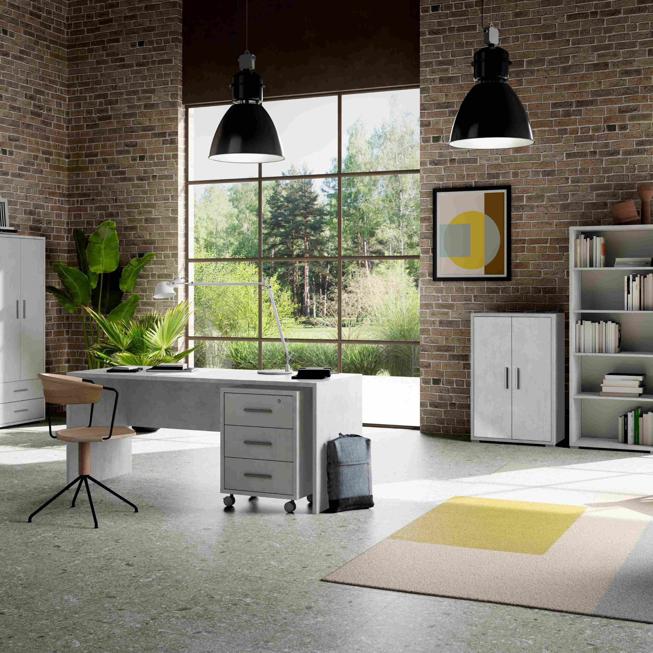 Scrivania in legno "Viria" da ufficio vintage cm 120x73 73h