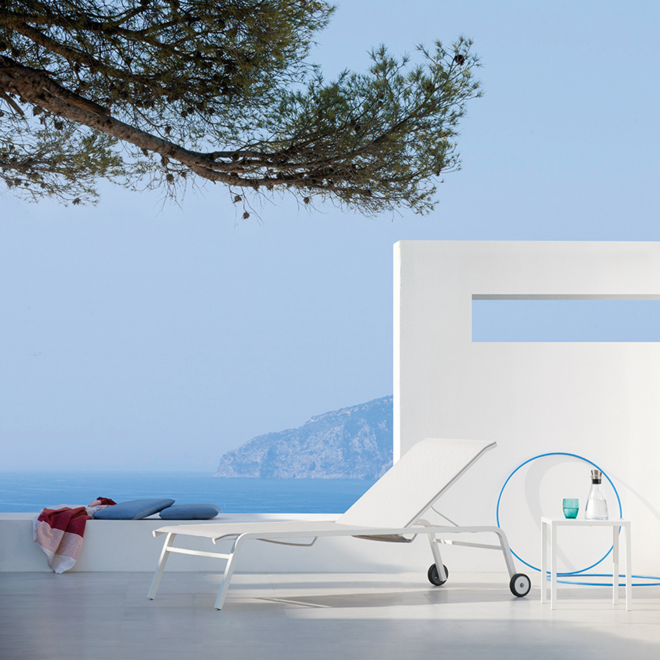 Lettino prendisole in tessuto e alluminio "Alice4" da giardino impilabile cm 198x80 97h