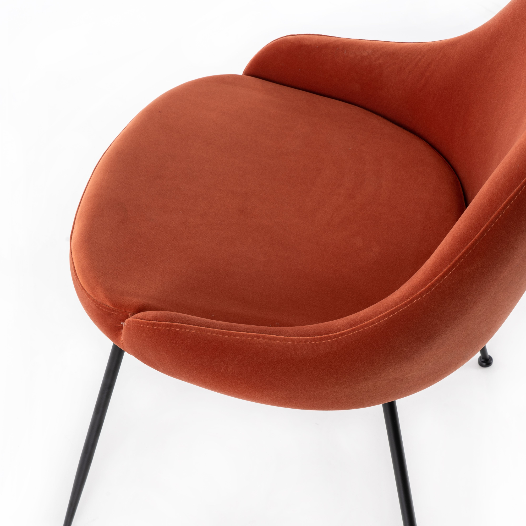 Sedia moderna imbottita "Alyssa" effetto velluto cm 49,5x48,5 80h