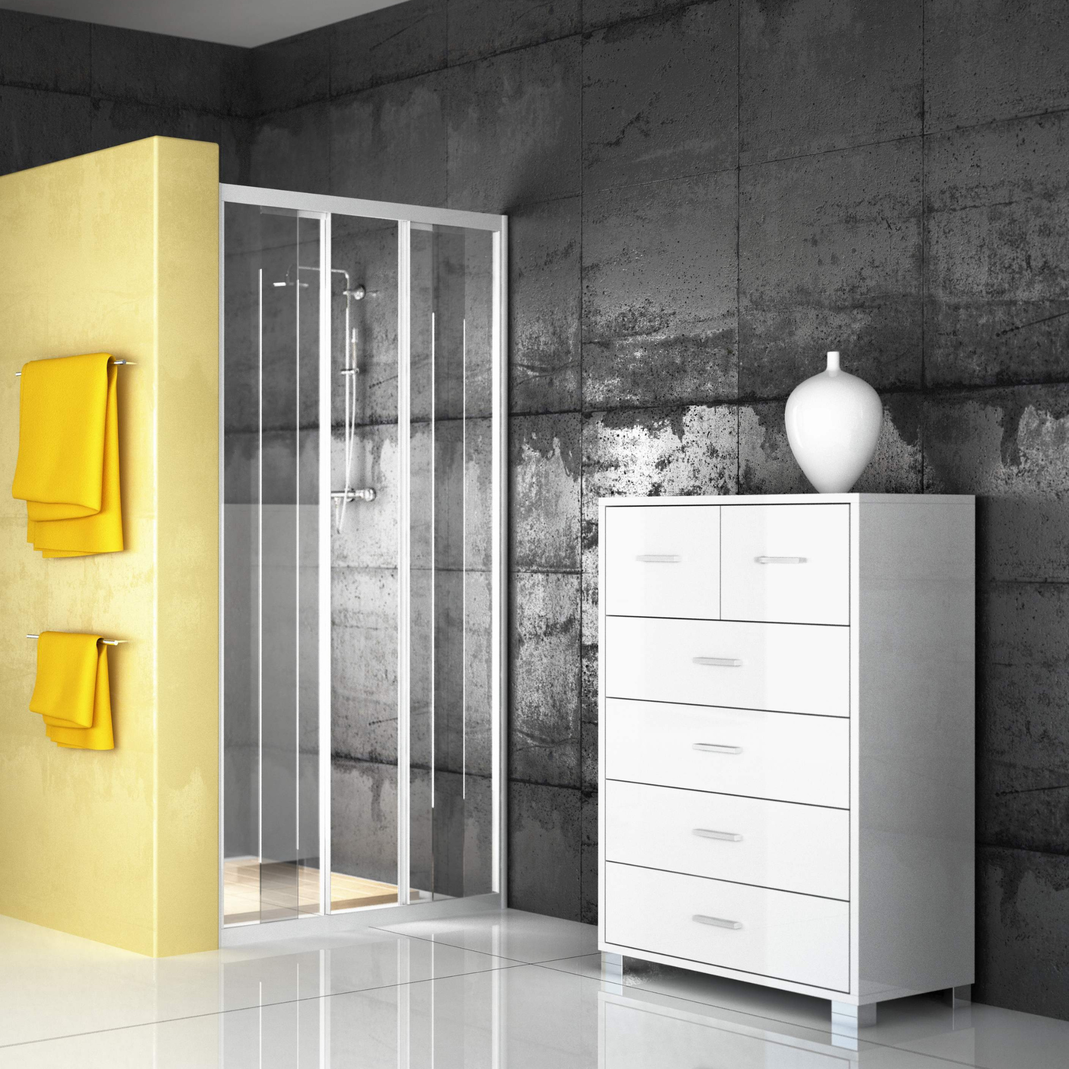 Mobile 4+2 cassetti "Dublino" con piedini in legno cm 70x41 112h