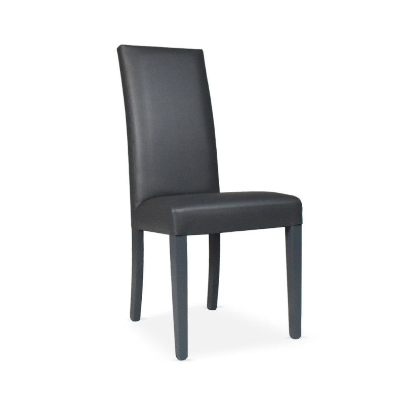 Set di sedie da pranzo "Nancy" imbottite in ecopelle con gambe in legno cm 47x47 101h