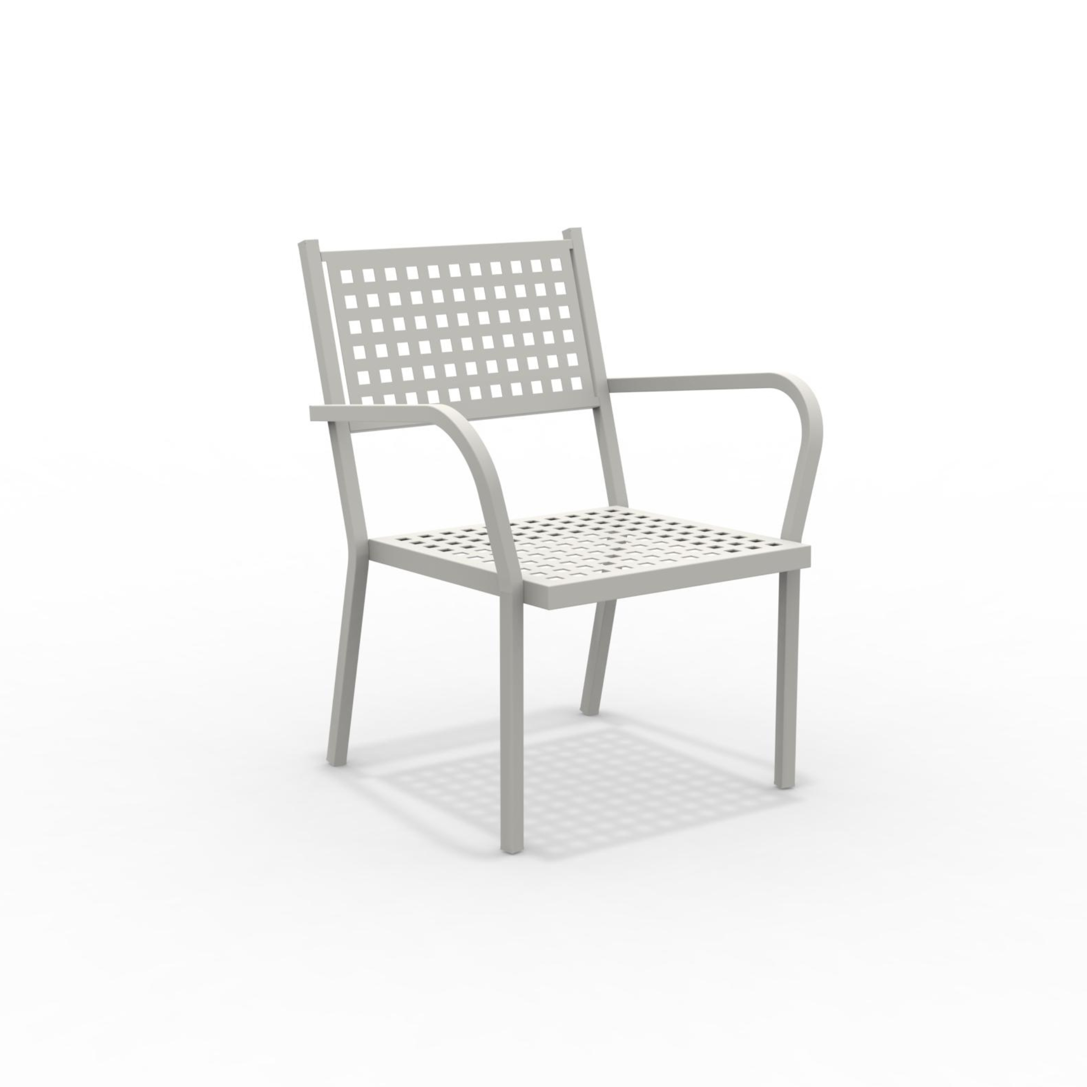 Poltrone moderne "Alice" basse in metallo impilabili da giardino cm 65x63 77h
