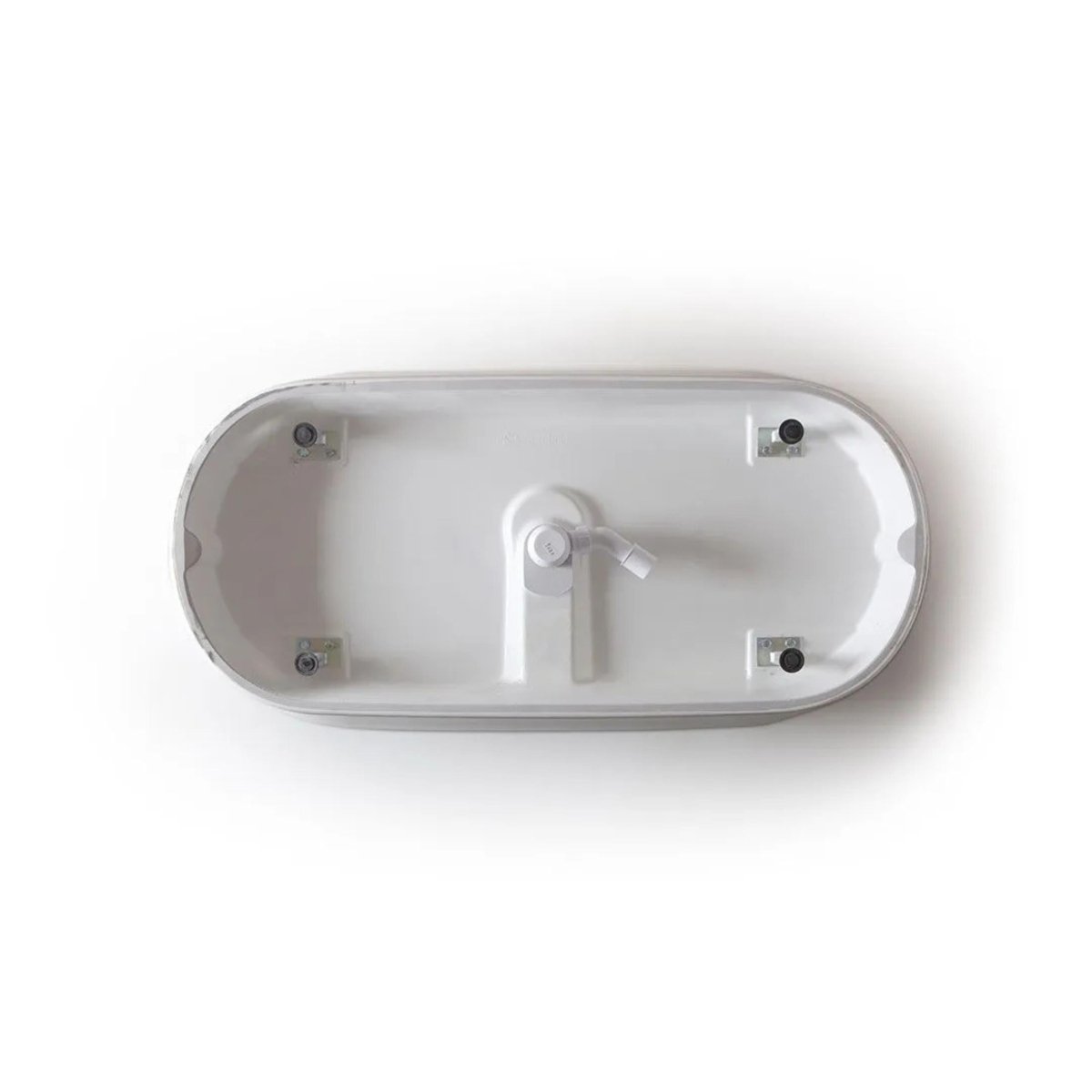 Vasca da bagno ovale a centro stanza "Bari" in marmo ricomposto bianco cm 170x84 84h - MondoViro