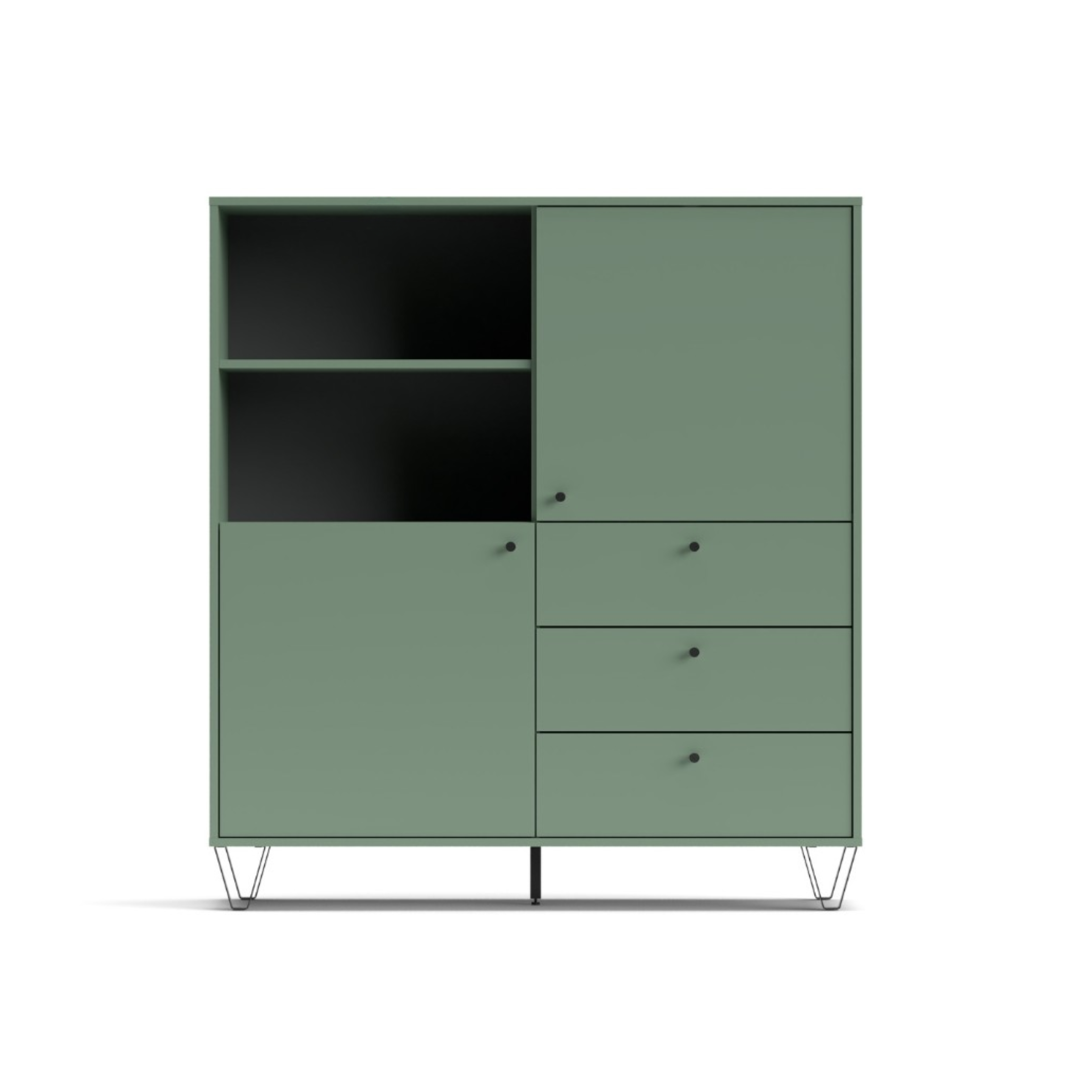 Mobile credenza "Aldo" in legno con piedini rialzati cm 123x40
