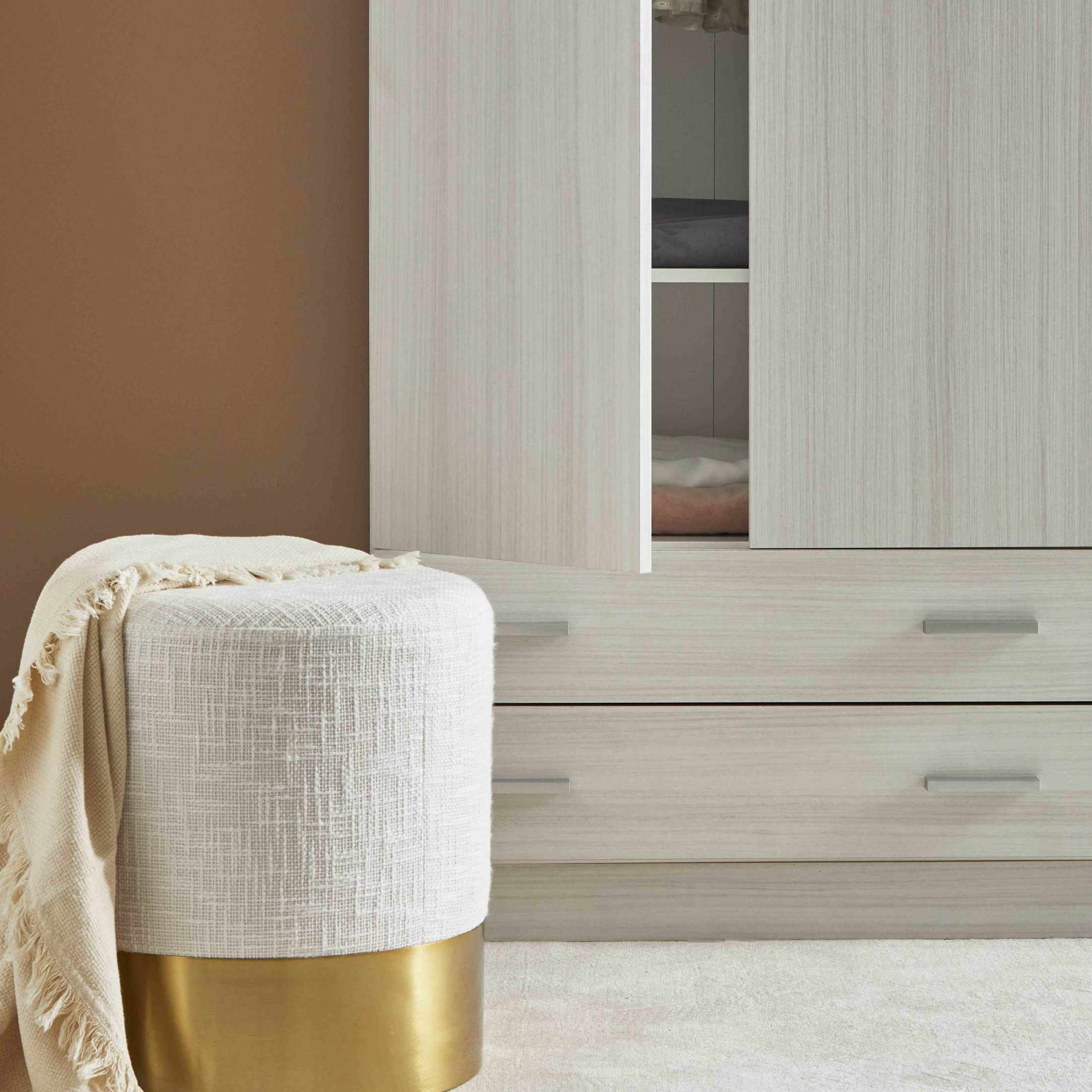 Armadio in legno moderno 3 ante "Cabinet" appendiabiti 2 cassetti cm 111x47 171h