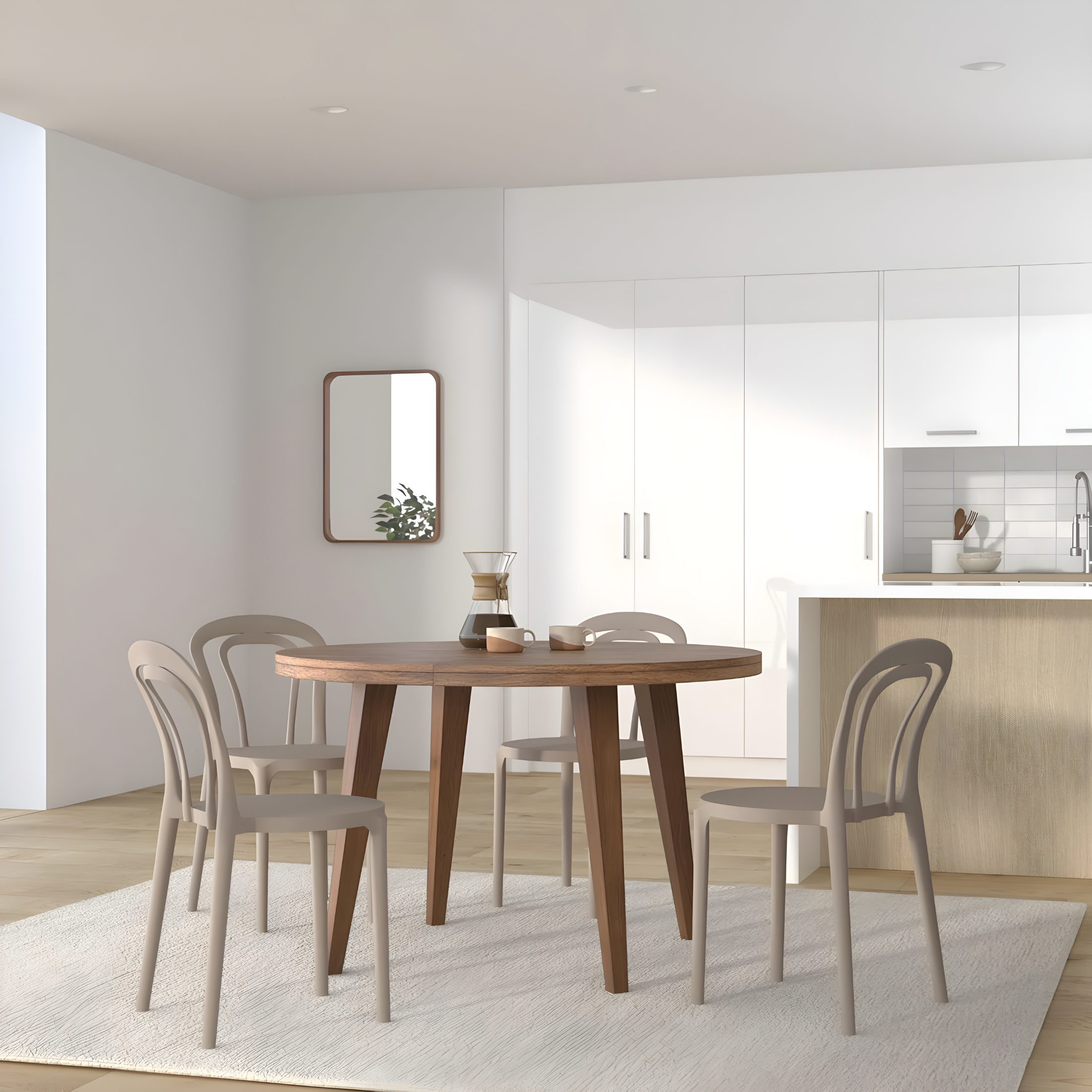 Set di sedie moderne "Caffè" in polipropilene impilabili per esterno e interno cm 53x53 83h