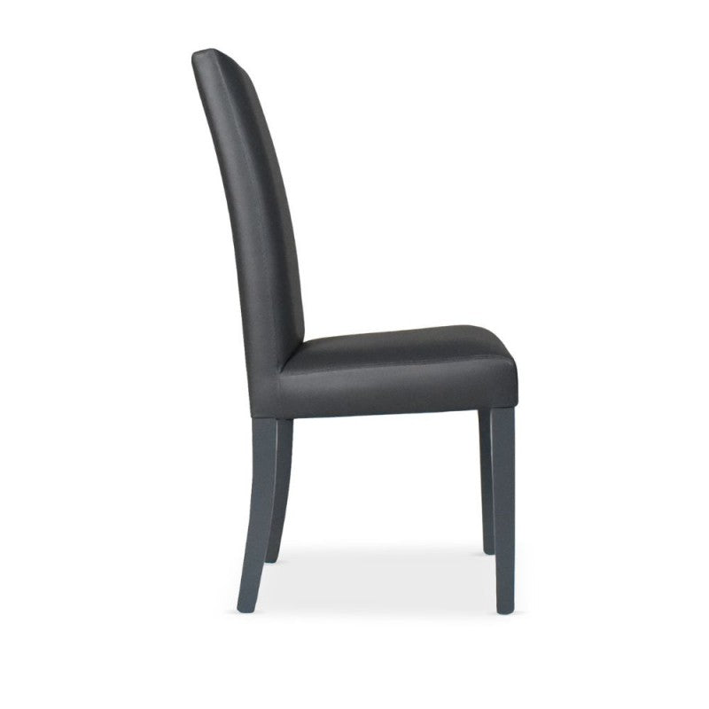 Set di sedie da pranzo "Nancy" imbottite in ecopelle con gambe in legno cm 47x47 101h