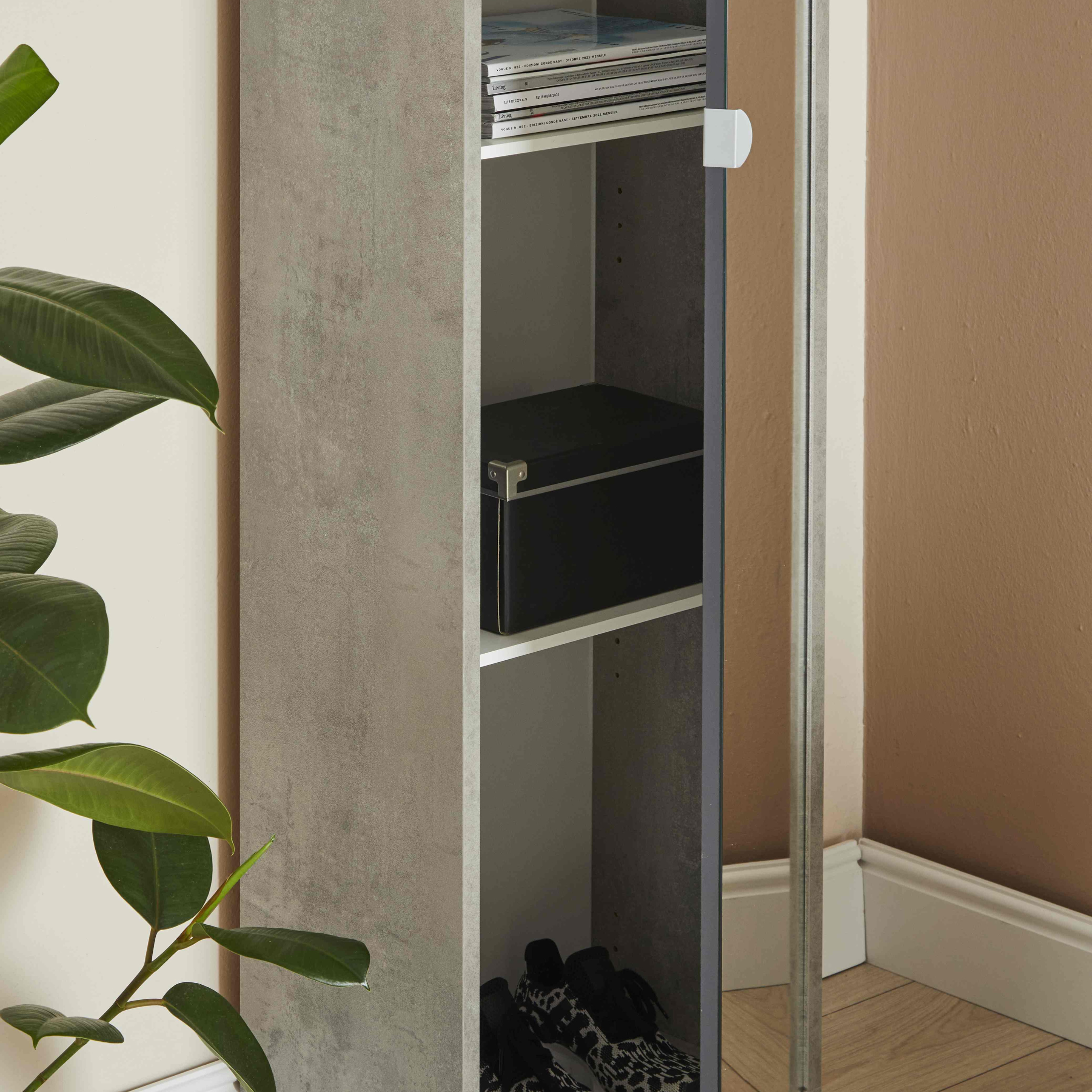 Colonna 1 anta a specchio "Mirror1" mobile in legno cm 43x29 190h