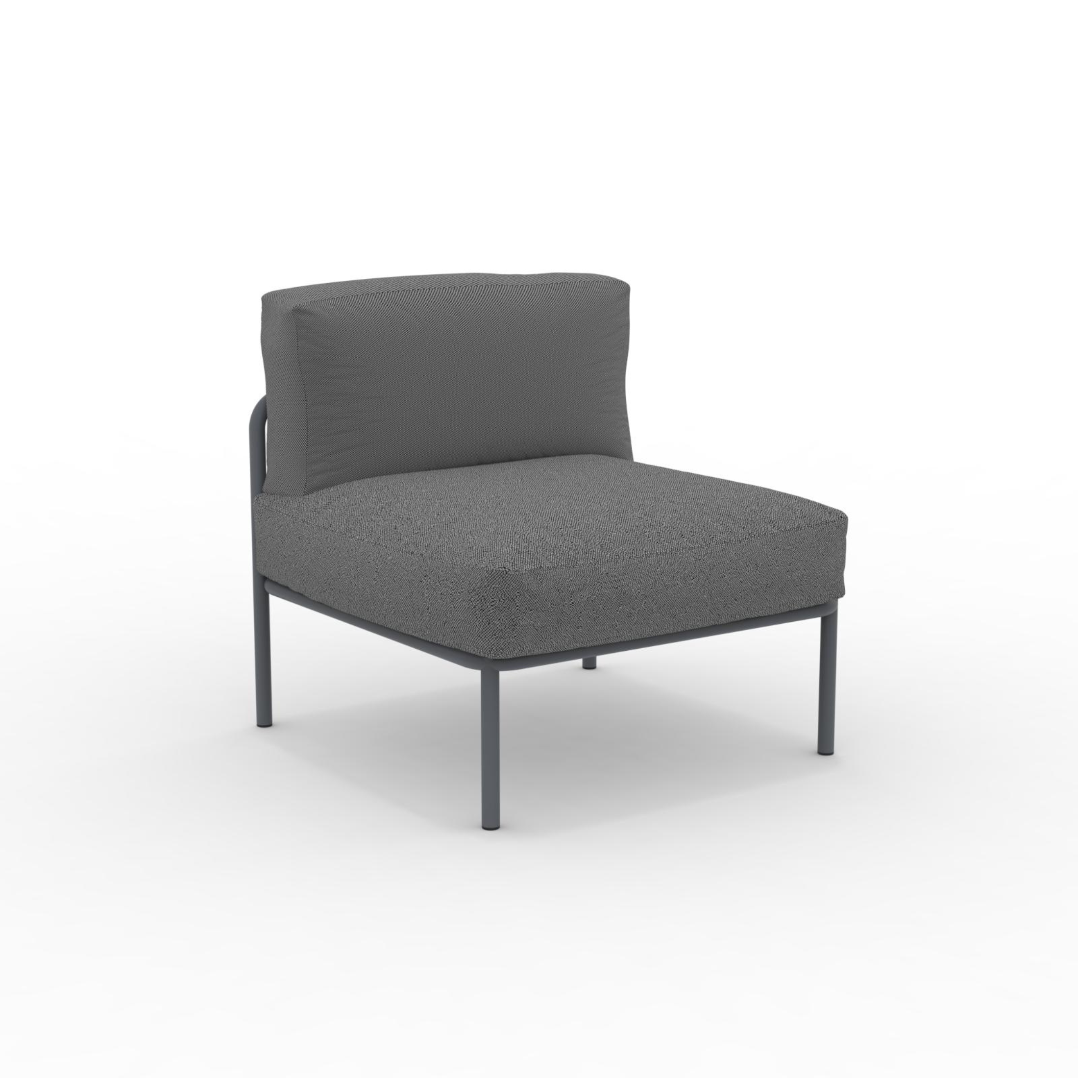 Divano modulo singolo con schienale in corda "Key West" con cuscini cm 80x80 64h