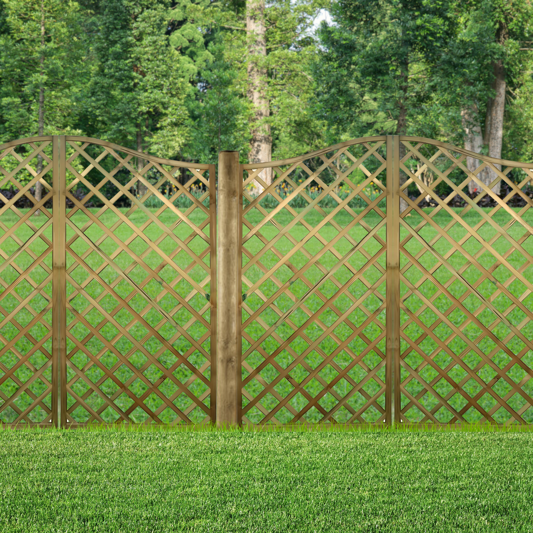 Pannello grigliato "Onda" in legno impregnato da giardino