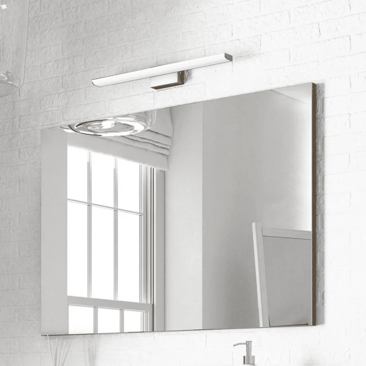 Mobile da bagno sospeso "Bali" 2 ante con specchio in legno rovere Nordik - MondoViro