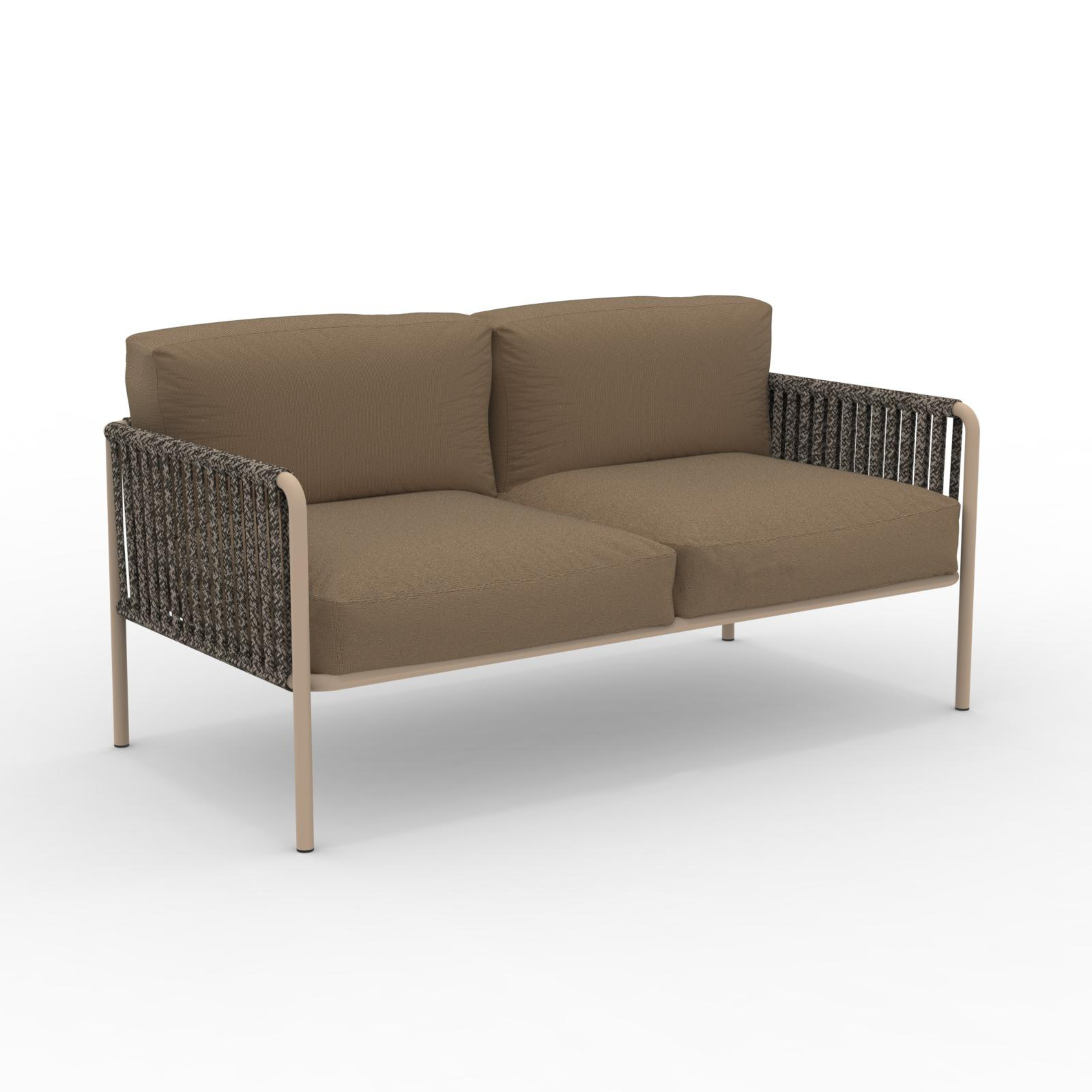 Divano 2 posti con schienale in corda "Key West2" con cuscini cm 163x83 78h