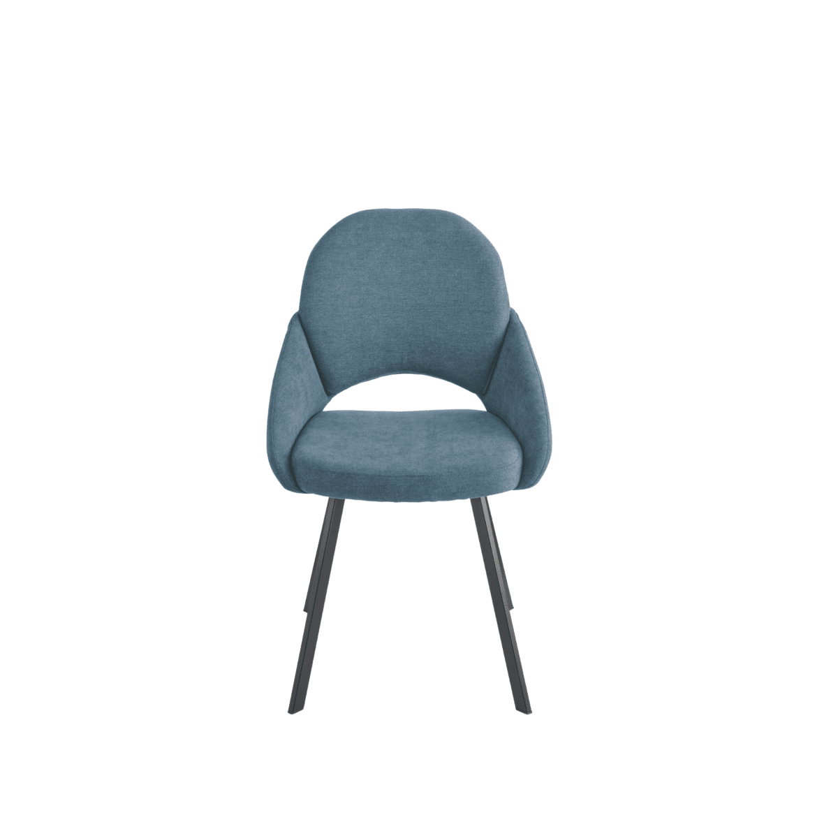 Set di sedie da pranzo "Dolly" imbottite in tessuto con struttura in metallo verniciato cm 56x56 90h - MondoViro