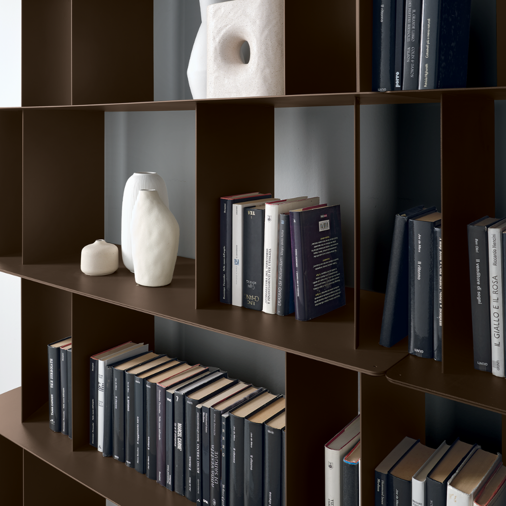 Libreria da tre ripiani "Bert" versatile e componibile in metallo cm 130x40 85h