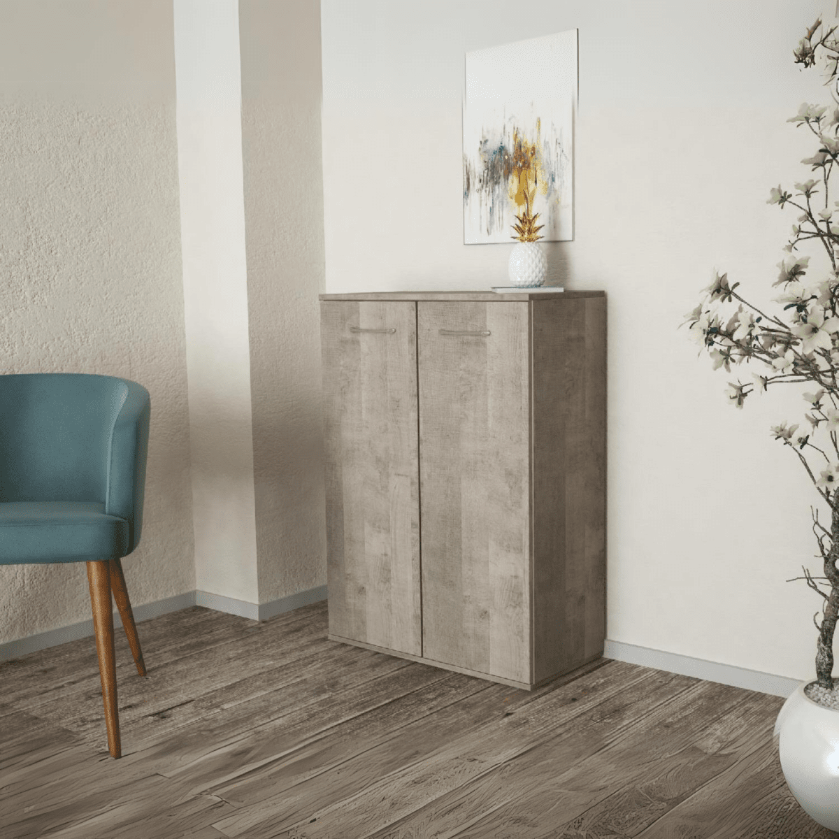 Mobile multiuso da soggiorno "Barly" a 2 ante 2 ripiani cm 68x34 95h - MondoViro