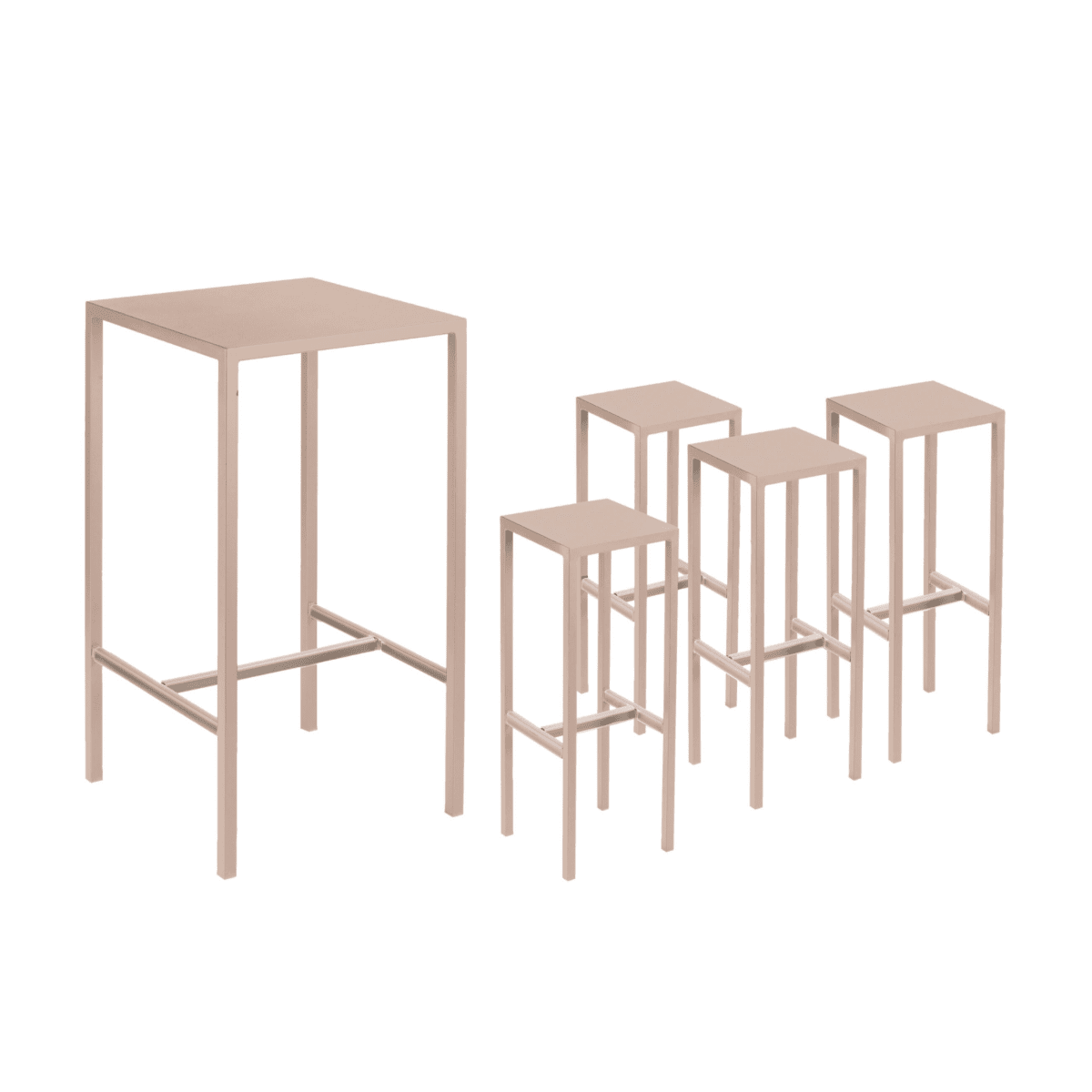 Set tavolo alto + 2 sgabelli in metallo "Seaside" da giardino moderno cm 60x60 110h - MondoViro