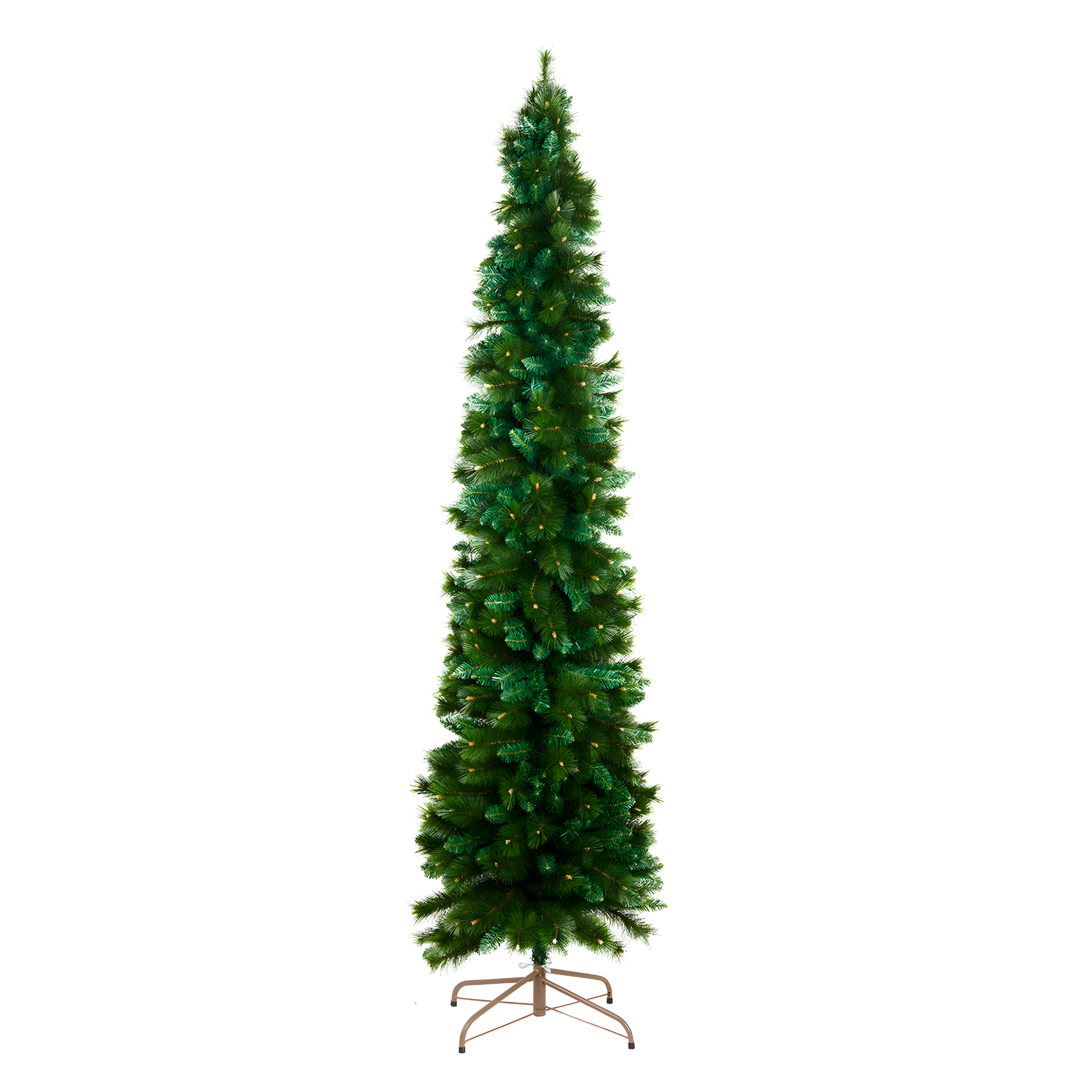 Albero di natale slim moderno "Copenaghen" in PP effetto aghi di pino e PVC