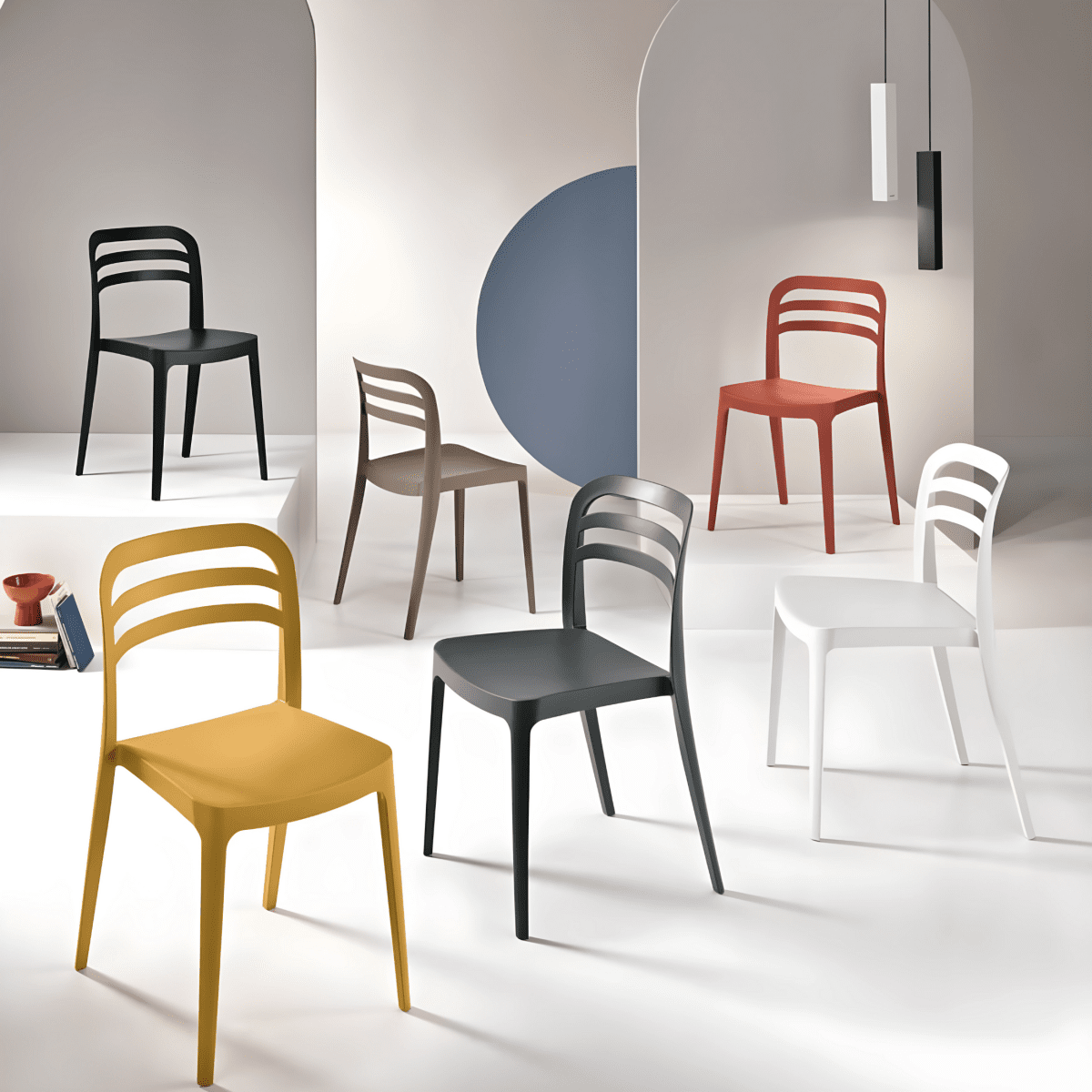 Set di sedie da pranzo "Guapa" in polipropilene cm 50x51 82h - MondoViro