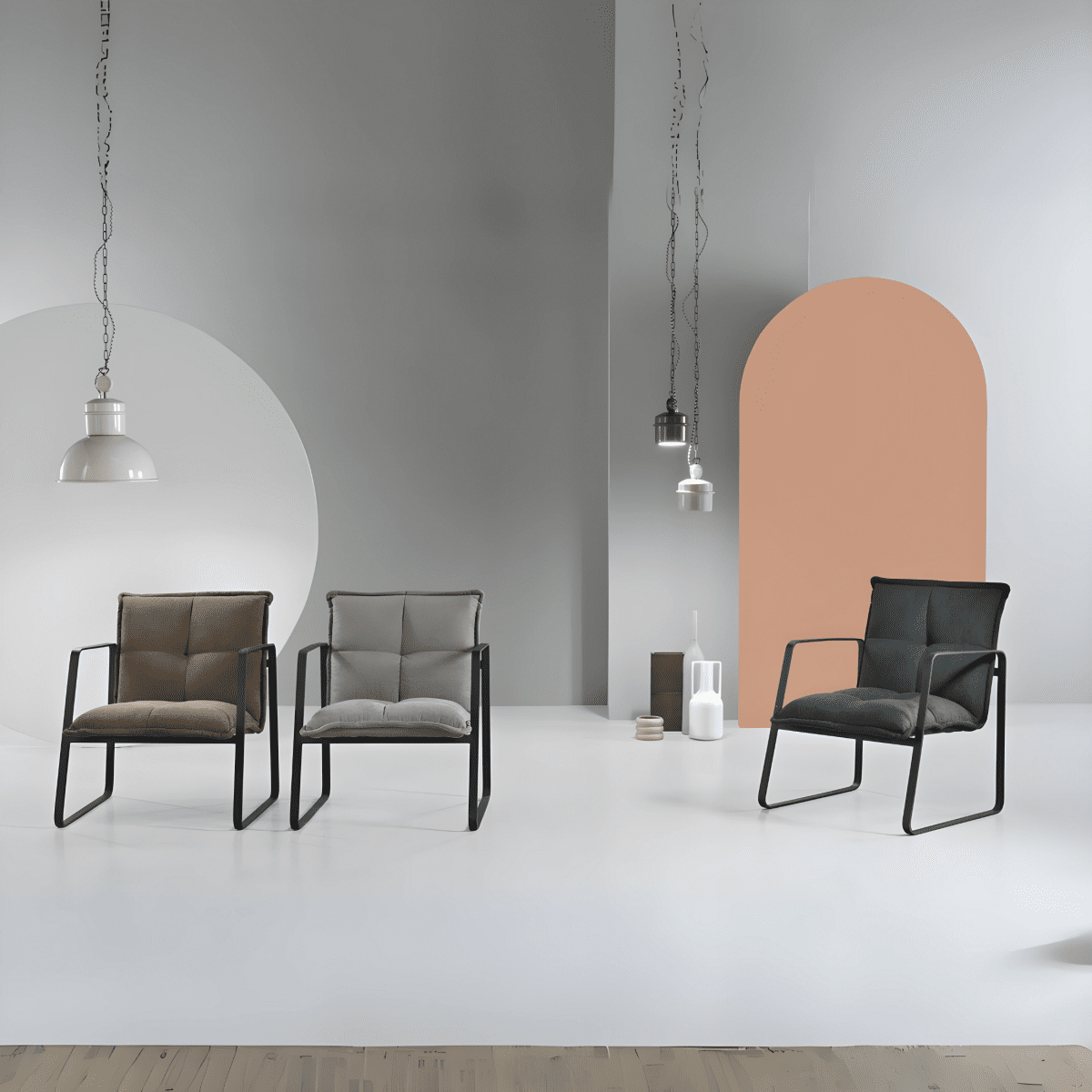 Poltrona in tessuto "Axel" moderna con struttura in metallo cm 68x65 78h - MondoViro