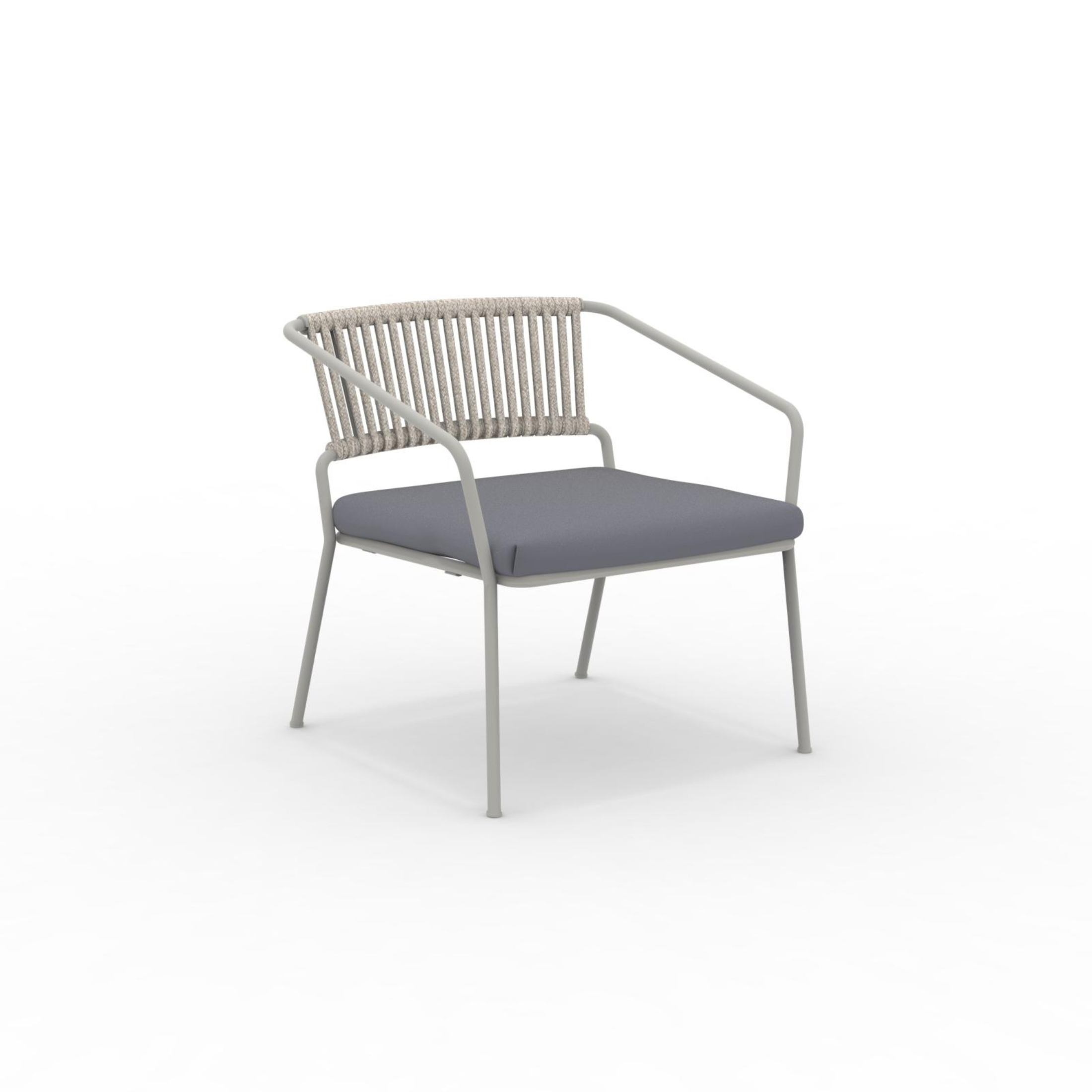 Poltrona bassa in metallo da giardino "Slot" lounge impilabile cm 68x65 76h