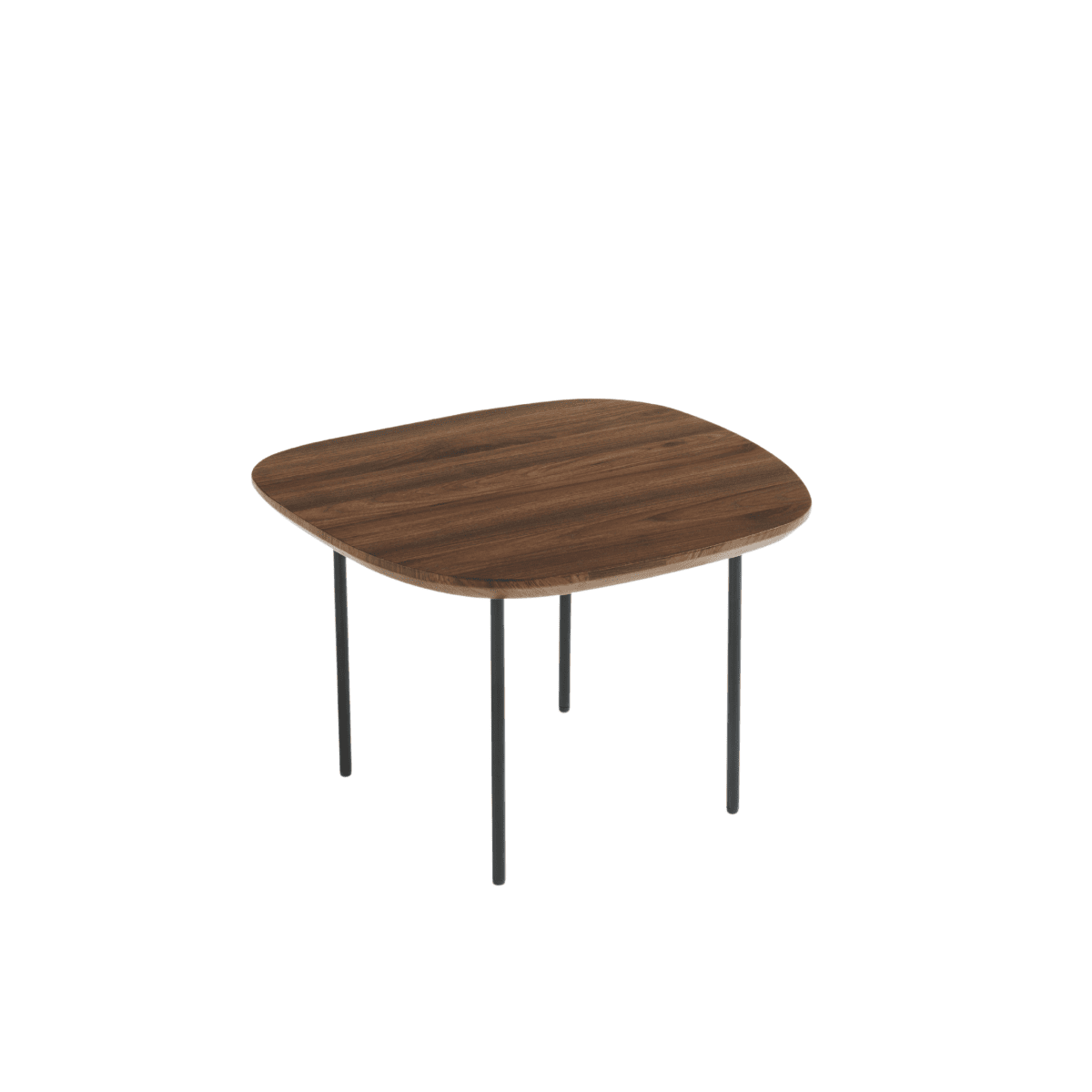 Tavolino moderno "Flex" con piano sagomato e gambe in metallo - MondoViro