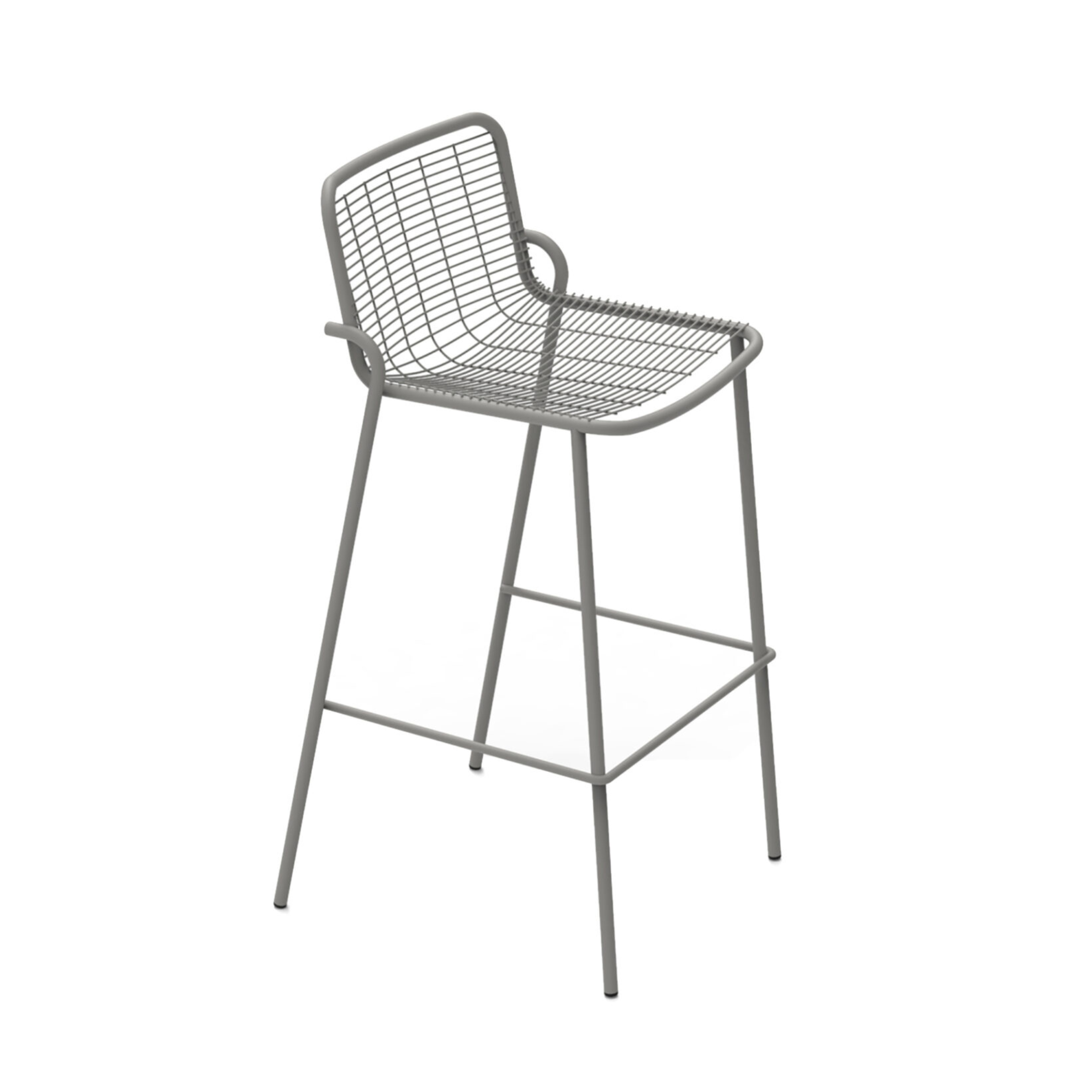 Set di sgabelli alti in metallo verniciato "Roma" impilabili da giardino cm 50x52 100h