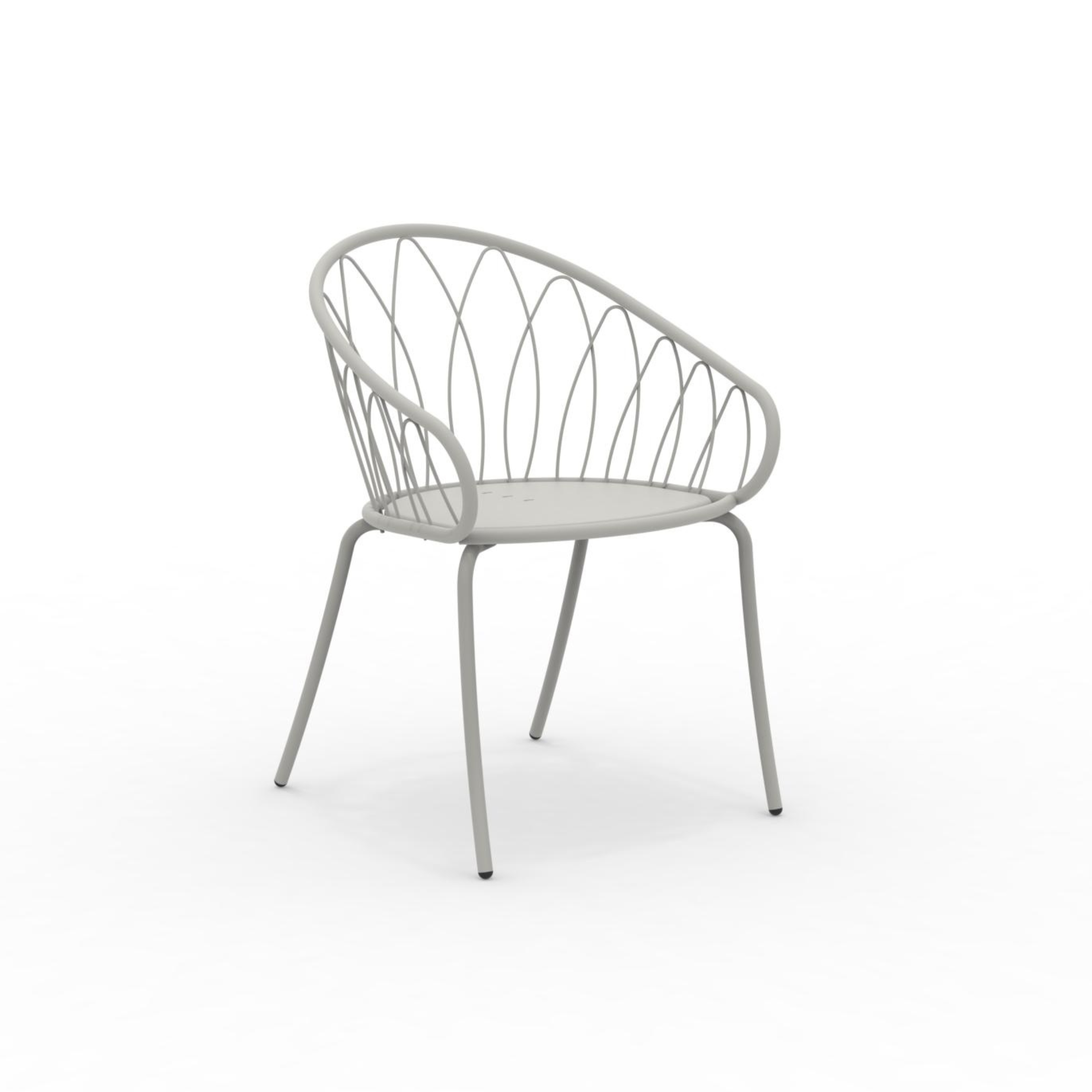 Set di sedie da giardino in metallo verniciato "Flora" impilabili cm 59x56 81h