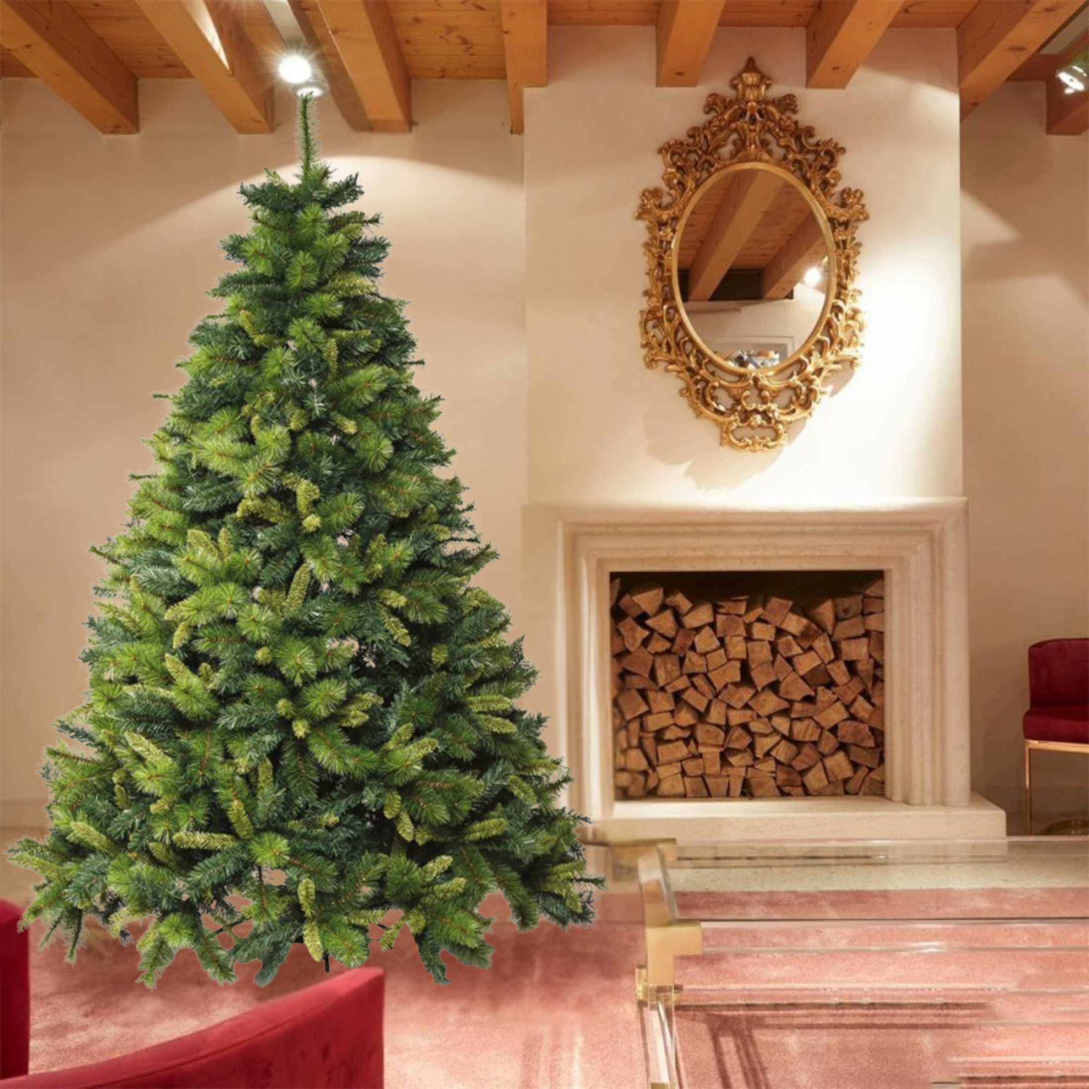 Albero di Natale "Rafael" in PP Effetto aghi di pino + PVC di altissima qualità