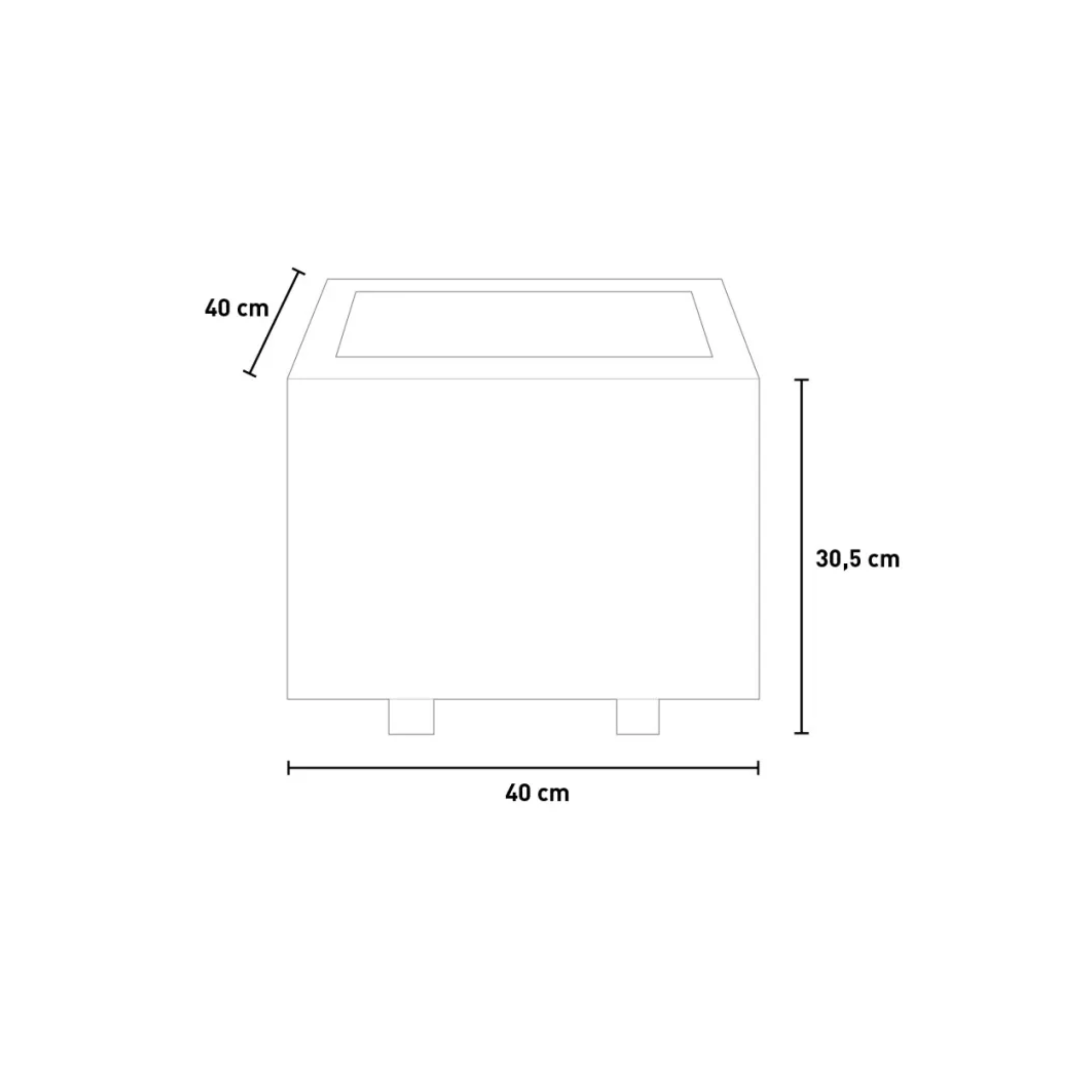 Fioriera quadrata in legno "Lady" per esterni con tessuto TNT cm 40x40 30,5h