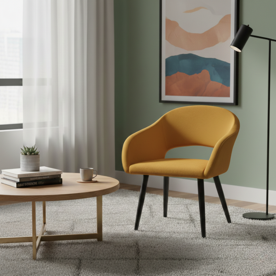 Set di sedie da pranzo moderne "Anita" imbottita in tessuto cm 58x48 75h