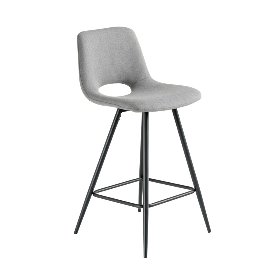 Set di sgabelli "Echo" in tessuto con struttura in metallo verniciato cm 50x45 91h