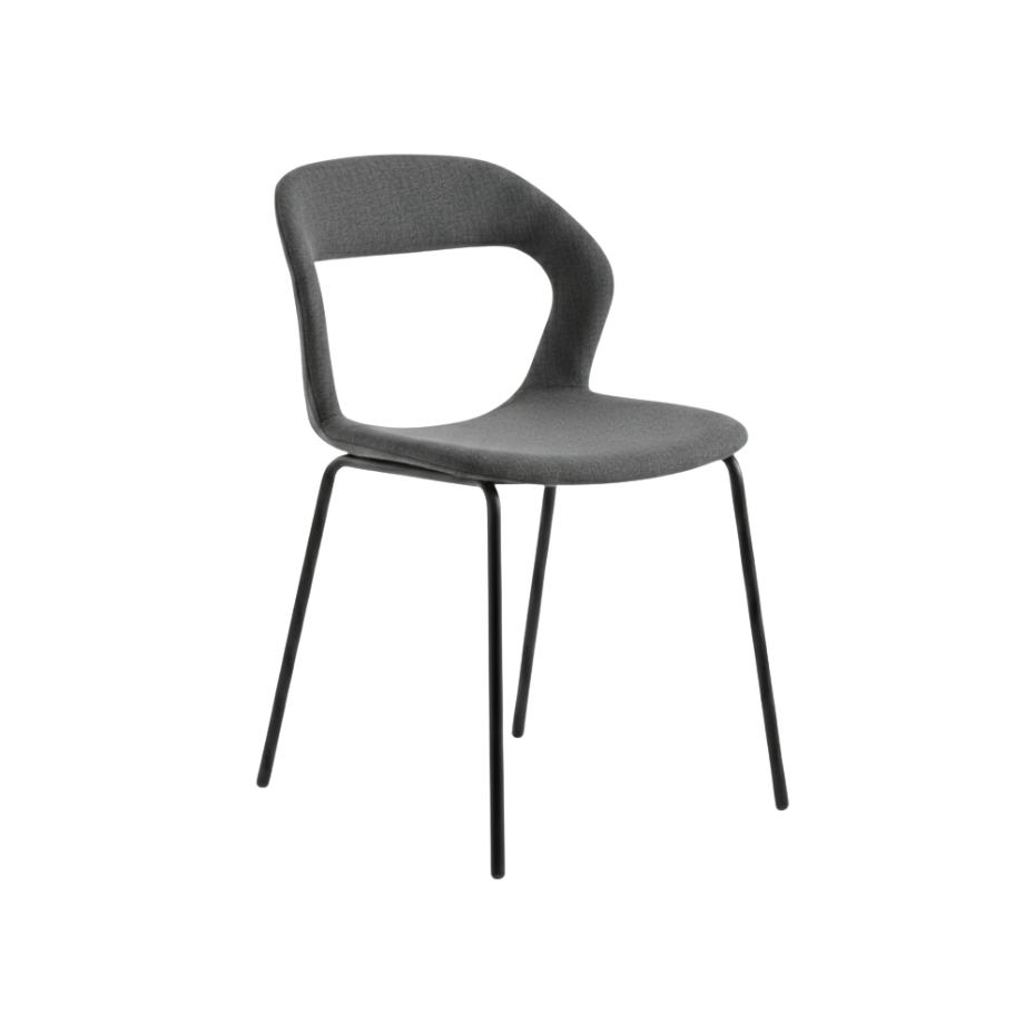 Set di sedie imbottite "Gildus" in tessuto con schienale avvolgente e apertura centrale cm 54x51 87h