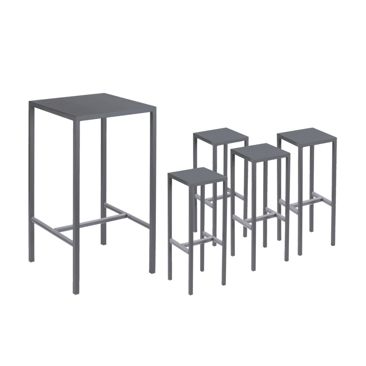 Set tavolo alto + 2 sgabelli in metallo "Seaside" da giardino moderno cm 60x60 110h - MondoViro