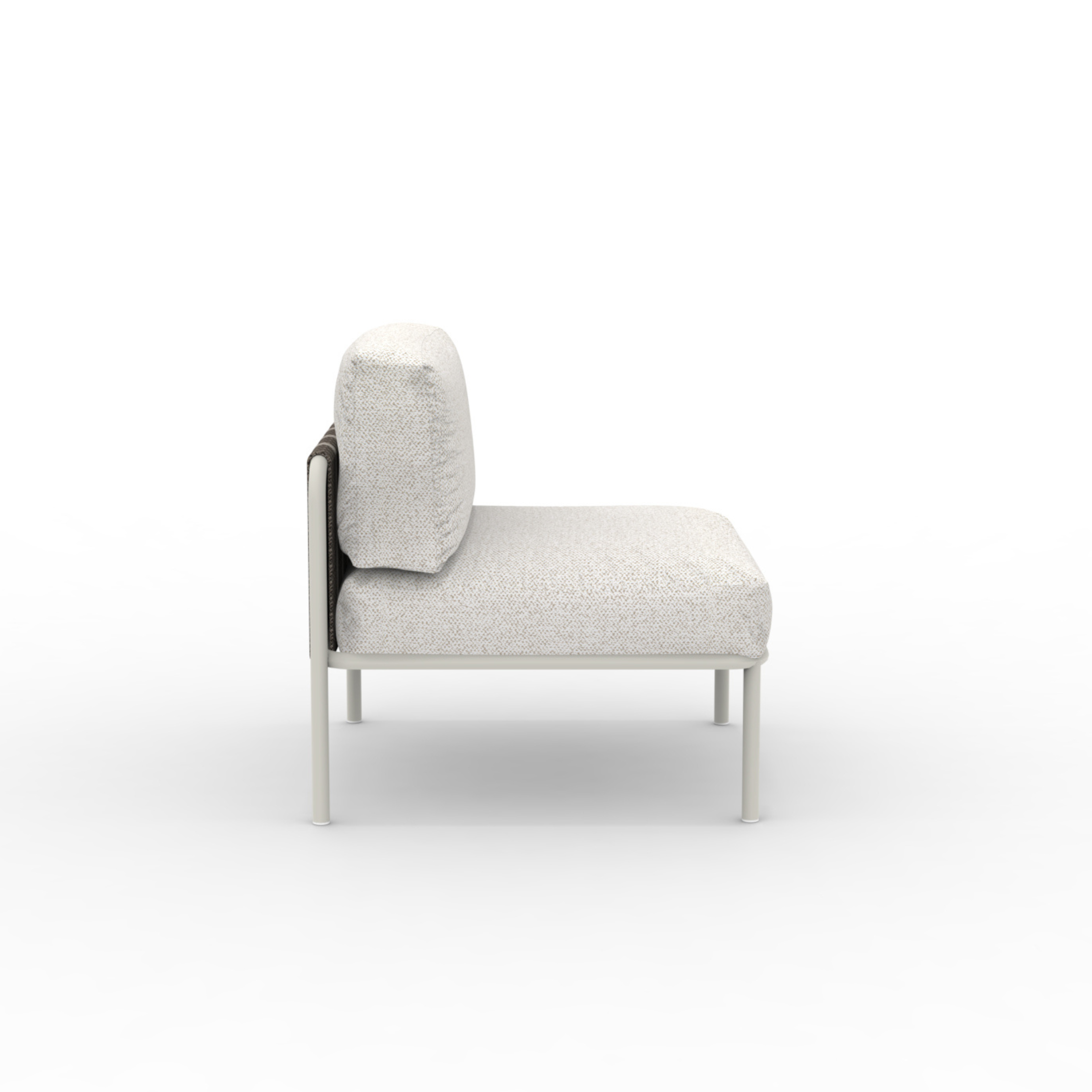 Modulo singolo divano in metallo "Hamptons" con cuscini cm 80x80 84h