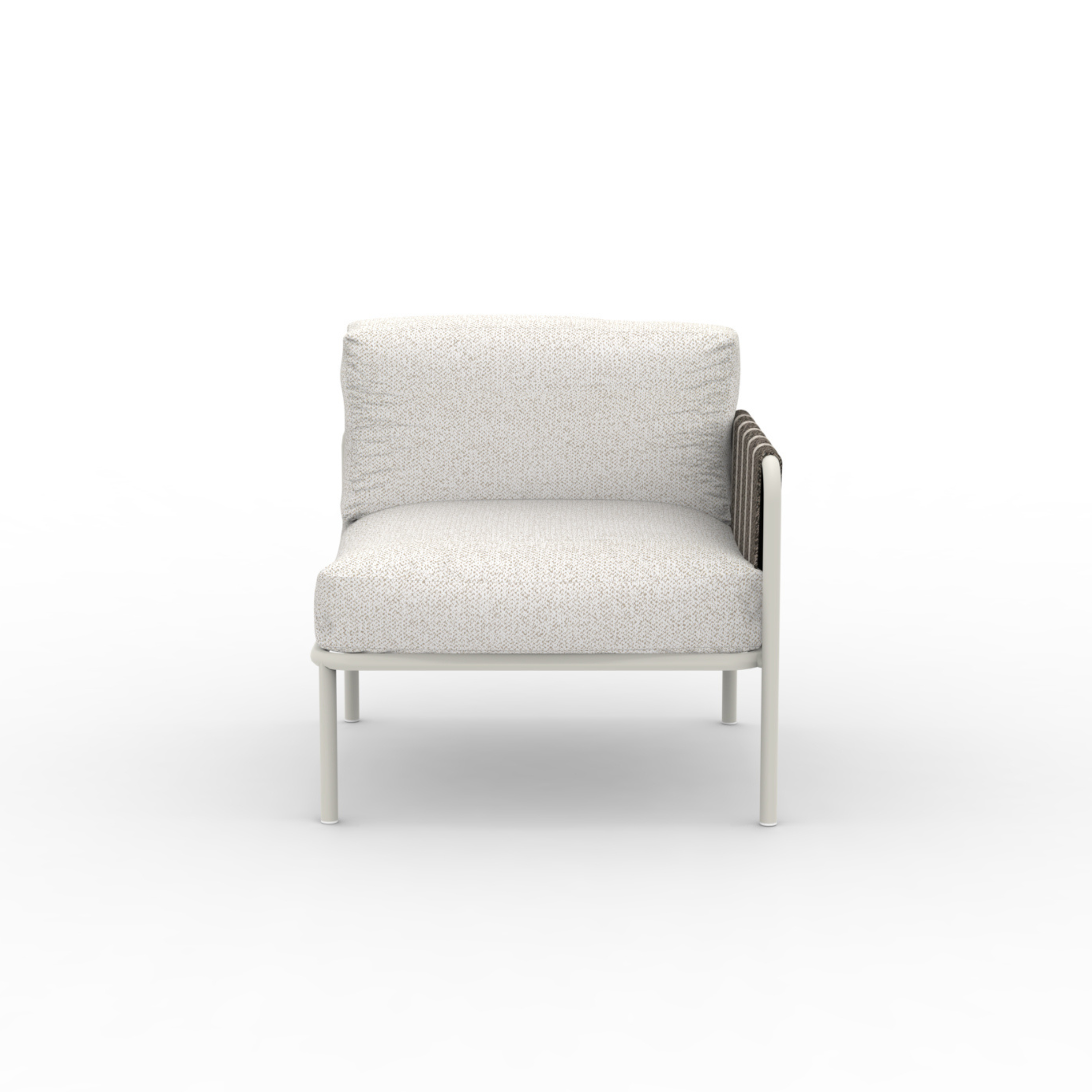 Modulo angolare divano in metallo "Hamptons" con cuscini cm 80x80 84h