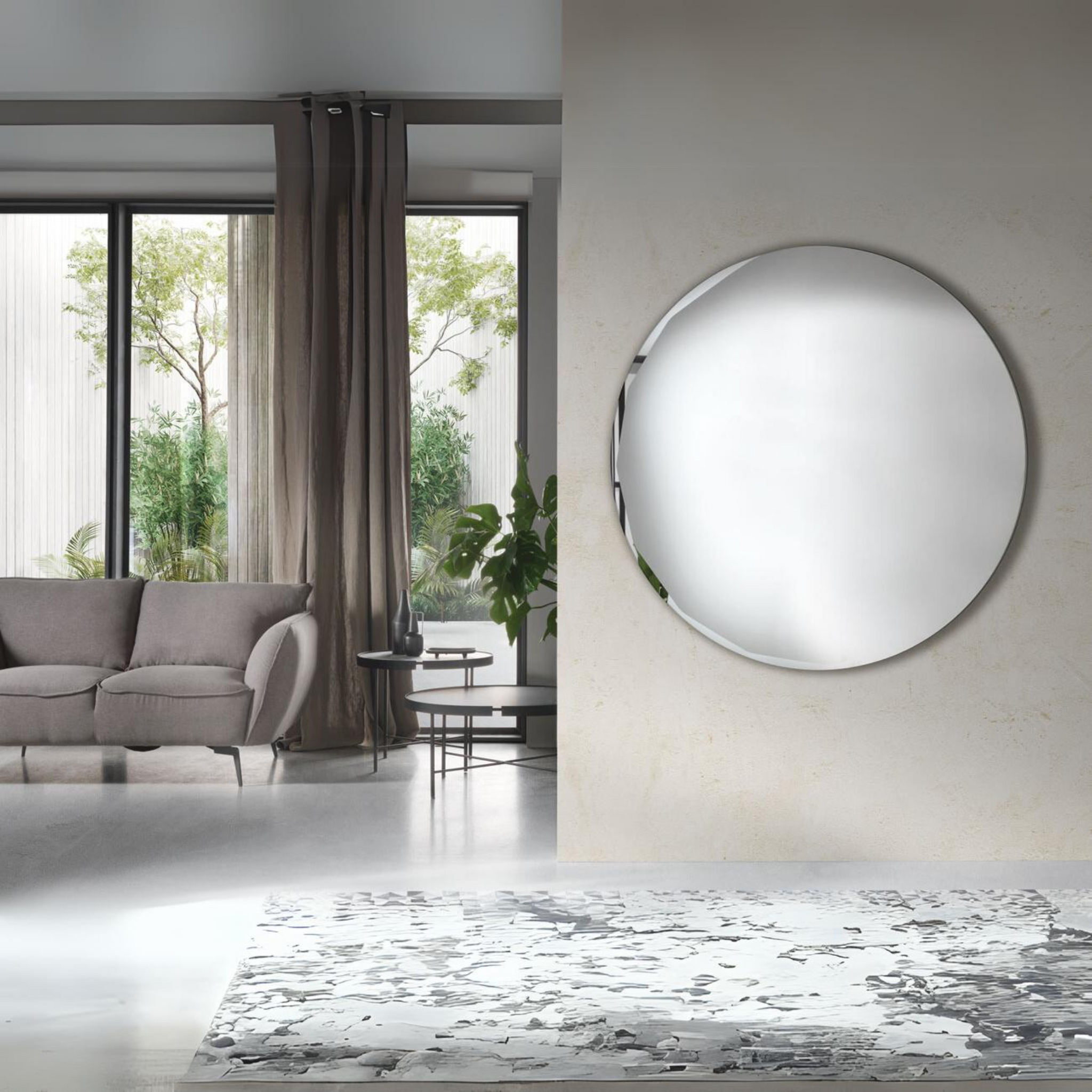 Specchio Da Parete Rotondo Starburst 65 Cm - Metallico Nero, Geometrico, Per Soggiorno, Ingresso, Bagno