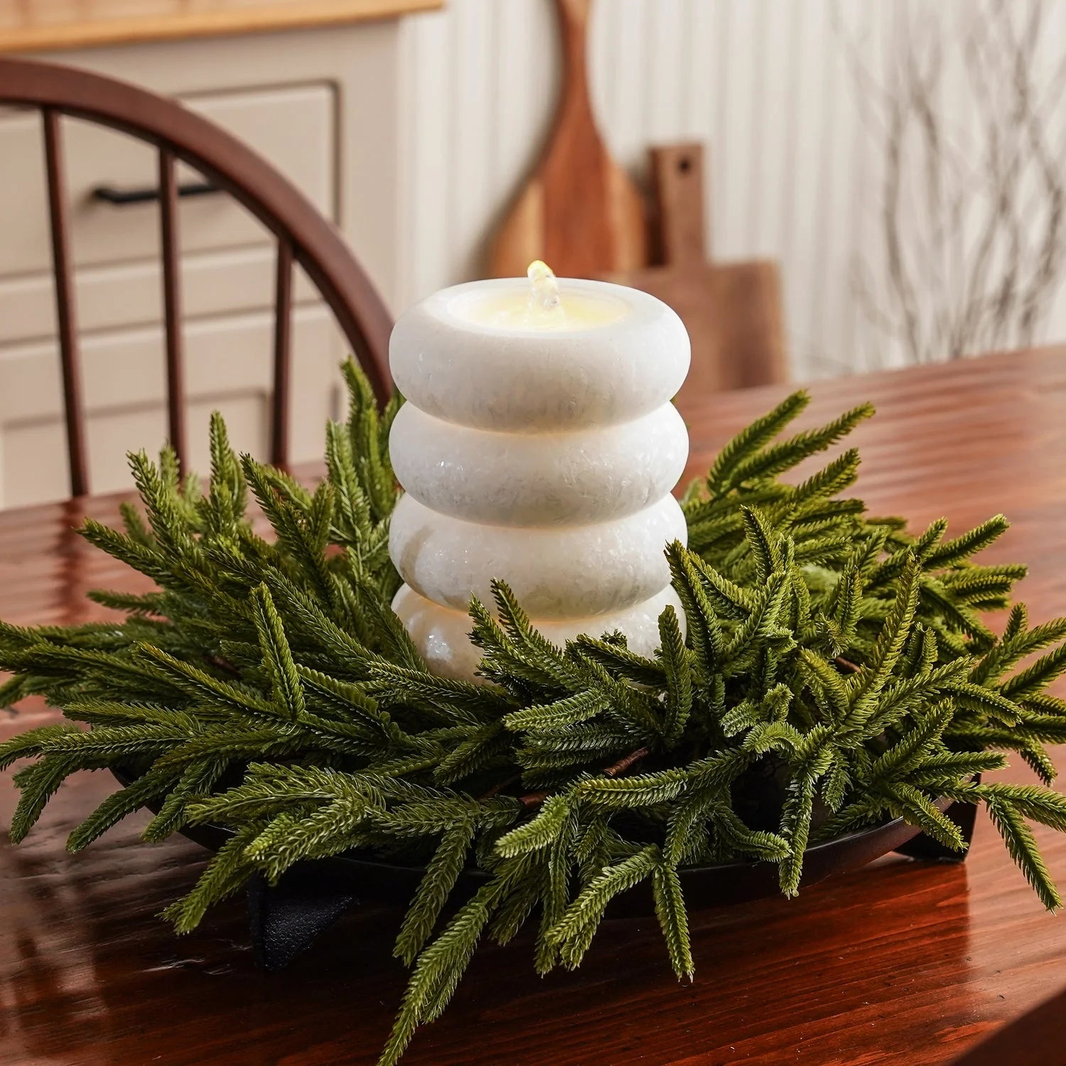 Ghirlanda natalizia Norfolk pine "Liam" in PE effetto Real Touch da Ø 60 cm