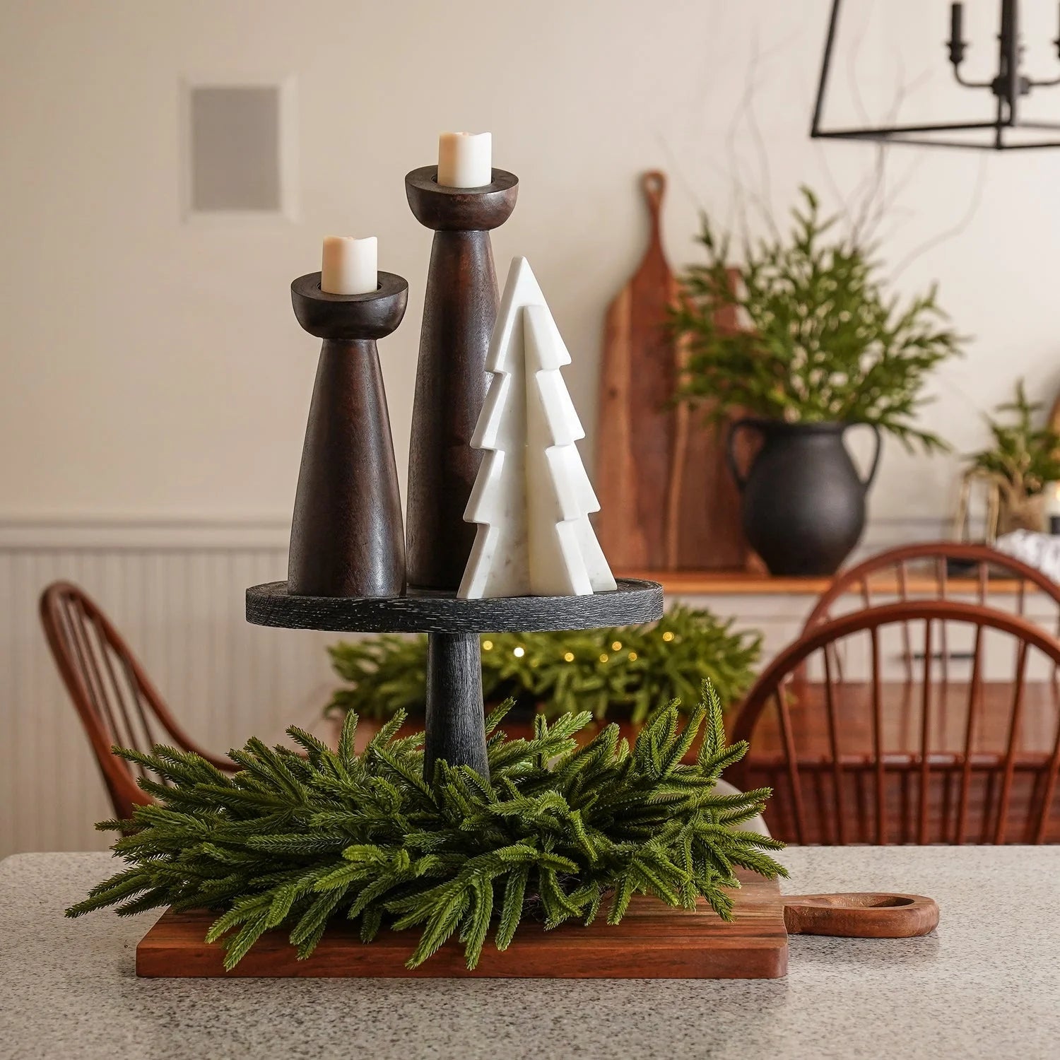 Ghirlanda natalizia Norfolk pine "Liam" in PE effetto Real Touch da Ø 60 cm