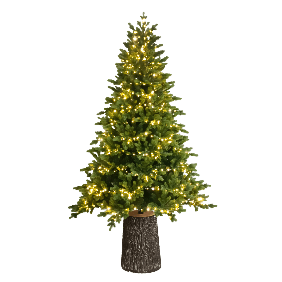 Albero di Natale con Led e tronco "Italia" moderno in PE effetto Real Touch - MondoViro