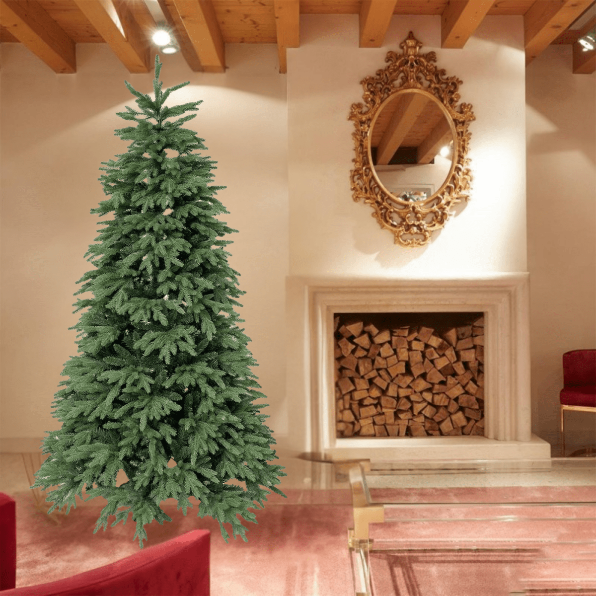 Albero di Natale Slim "Kenny" in PE effetto Real Touch + PVC di altissima qualità - MondoViro