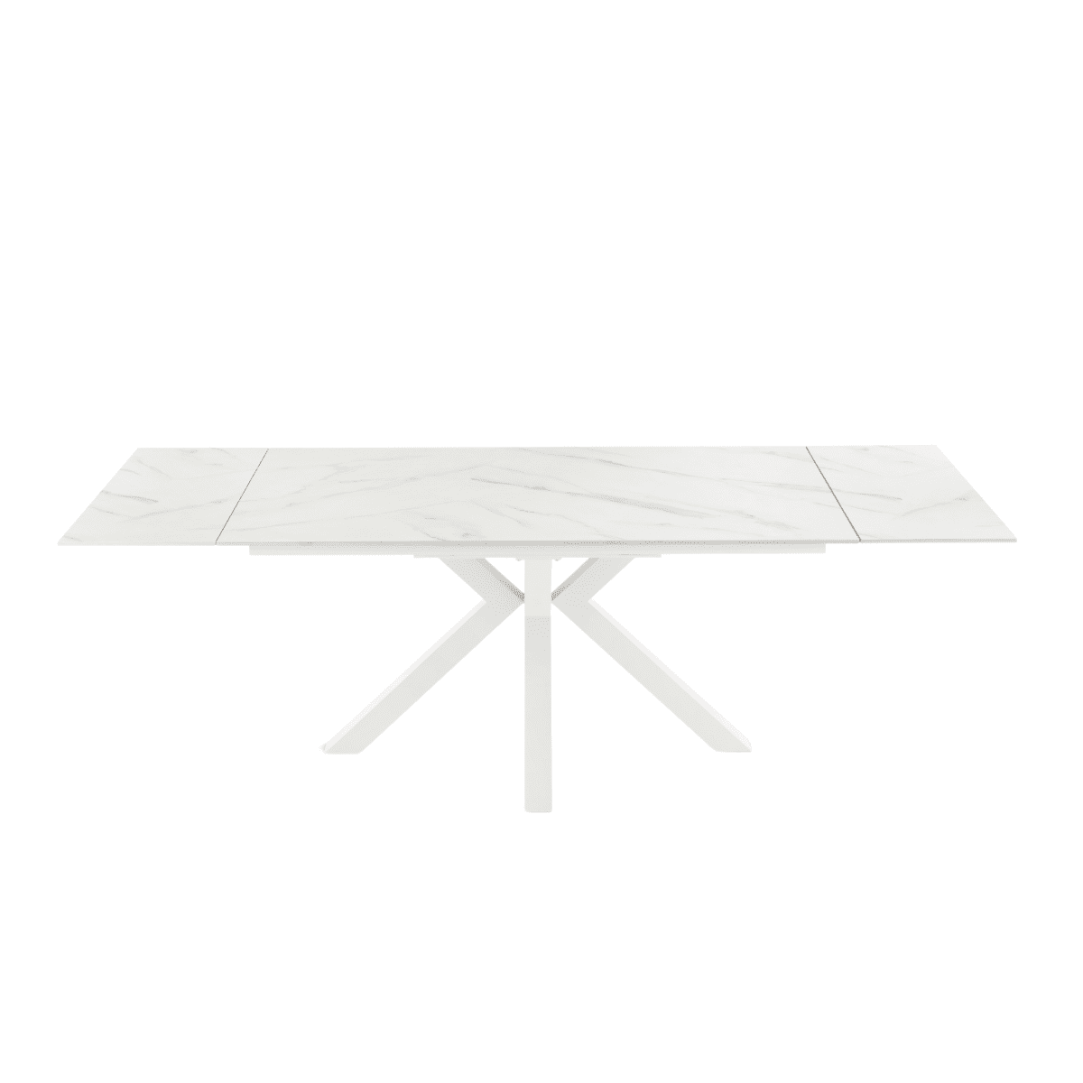 Tavolo allungabile "Korven" in pietra sinterizzata effetto marmo con 2 allunghe cm 160/240x91 74h - MondoViro