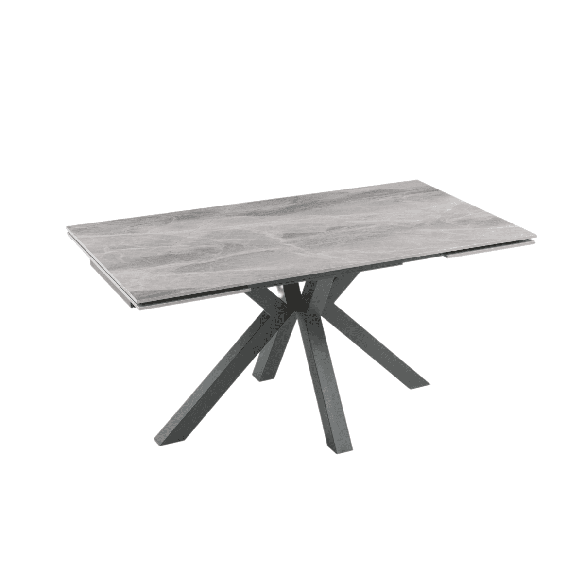 Tavolo allungabile "Korven" in pietra sinterizzata effetto marmo con 2 allunghe cm 160/240x91 74h - MondoViro